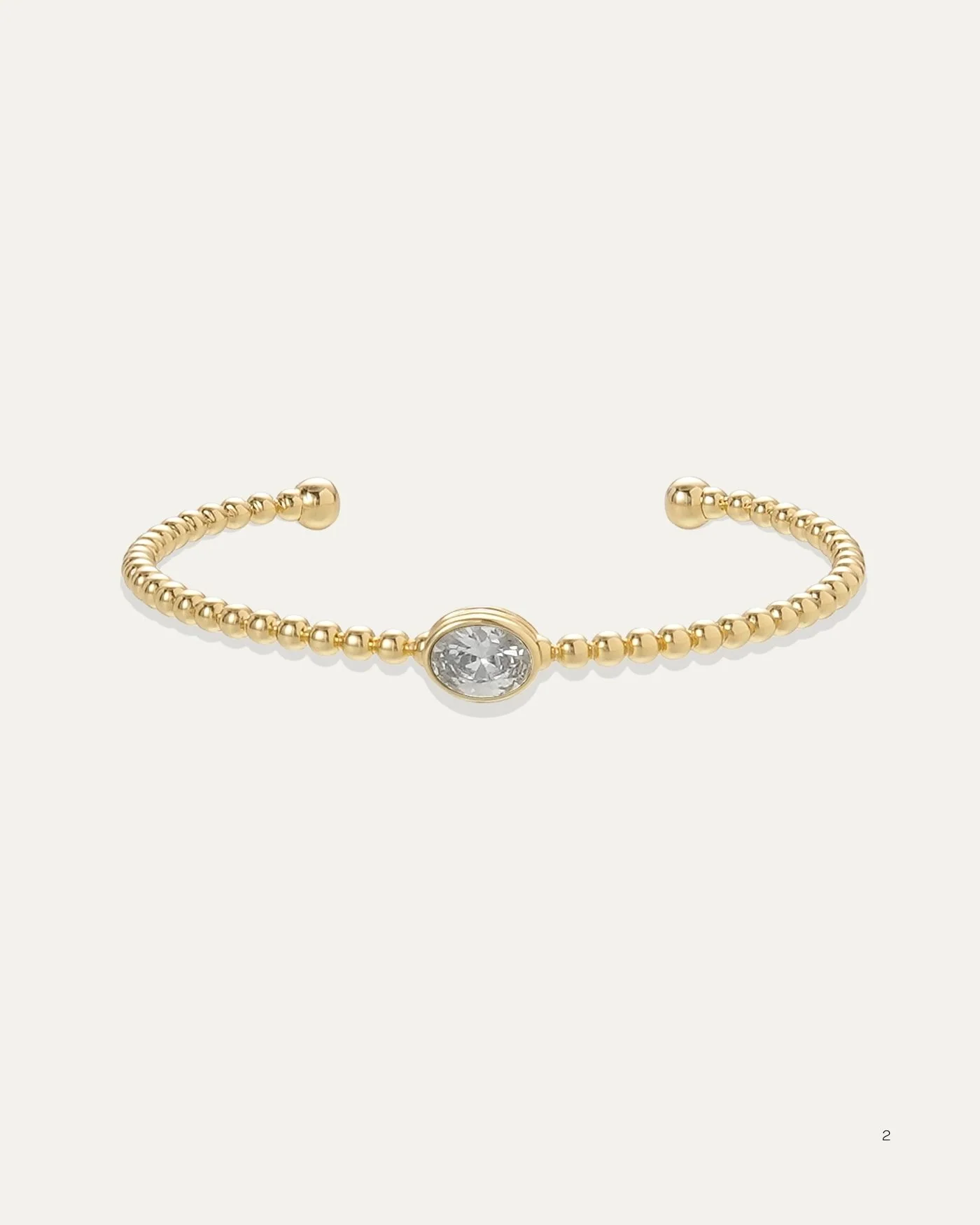 Sienna Oval Diamond Cuff Bracelet in Gold-Dipped Brass