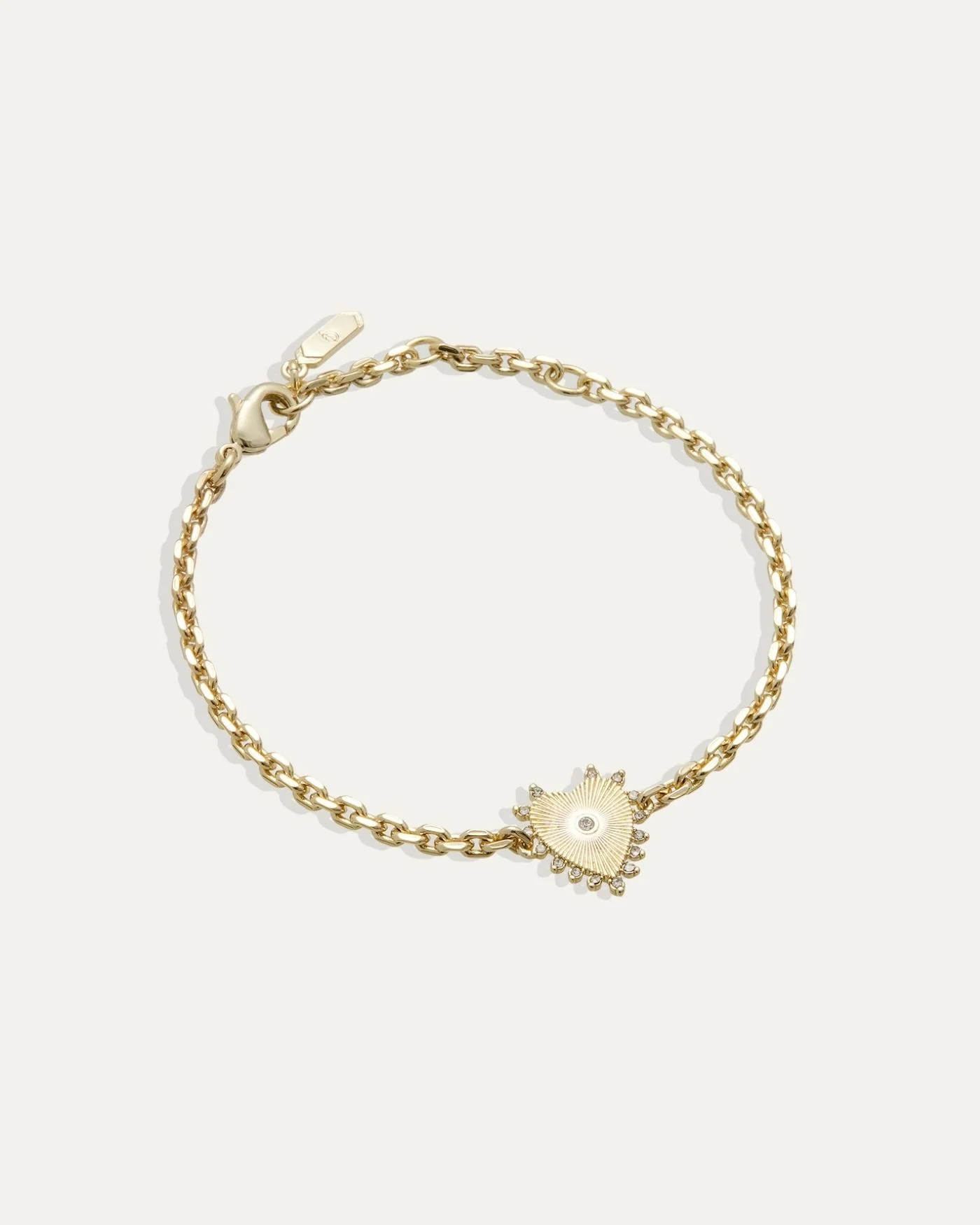 Stevie Heart Bracelet with Textured Heart Charm in 10k Gold