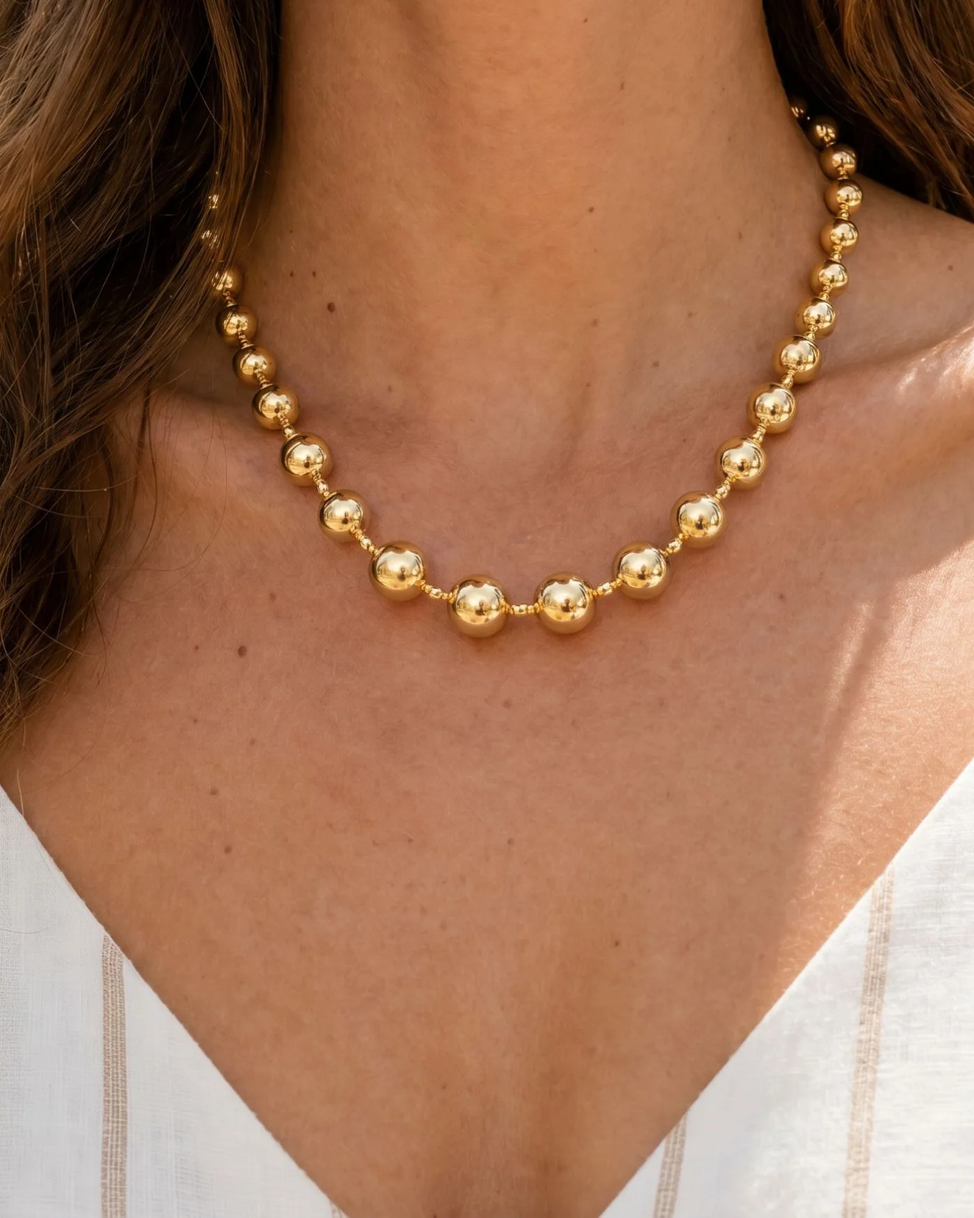 Sienna Graduated Beaded Necklace with Magnetic Clasp
