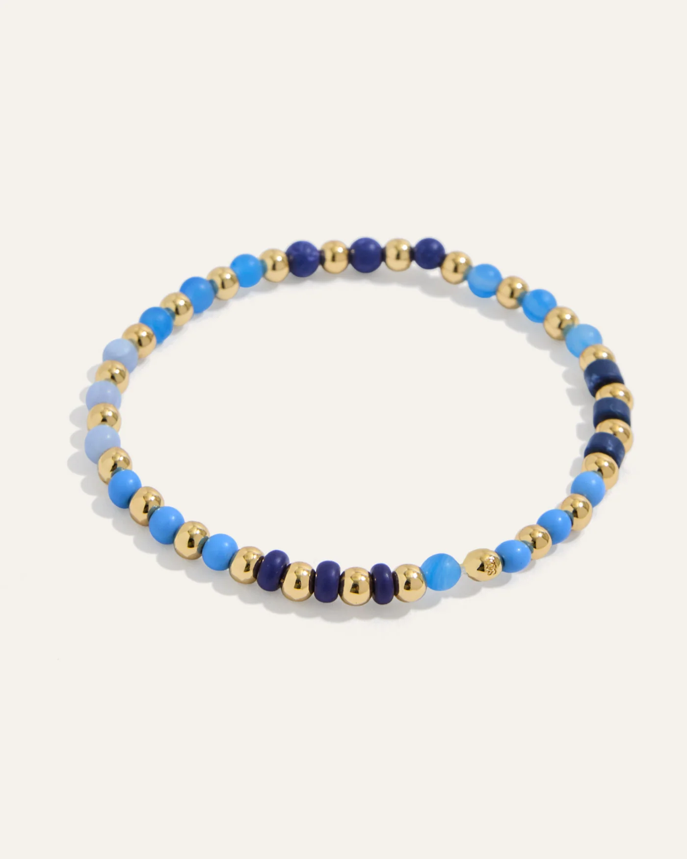 Kate Gemstone Bracelet in Blue with Lapis Beads on Stretch Cord