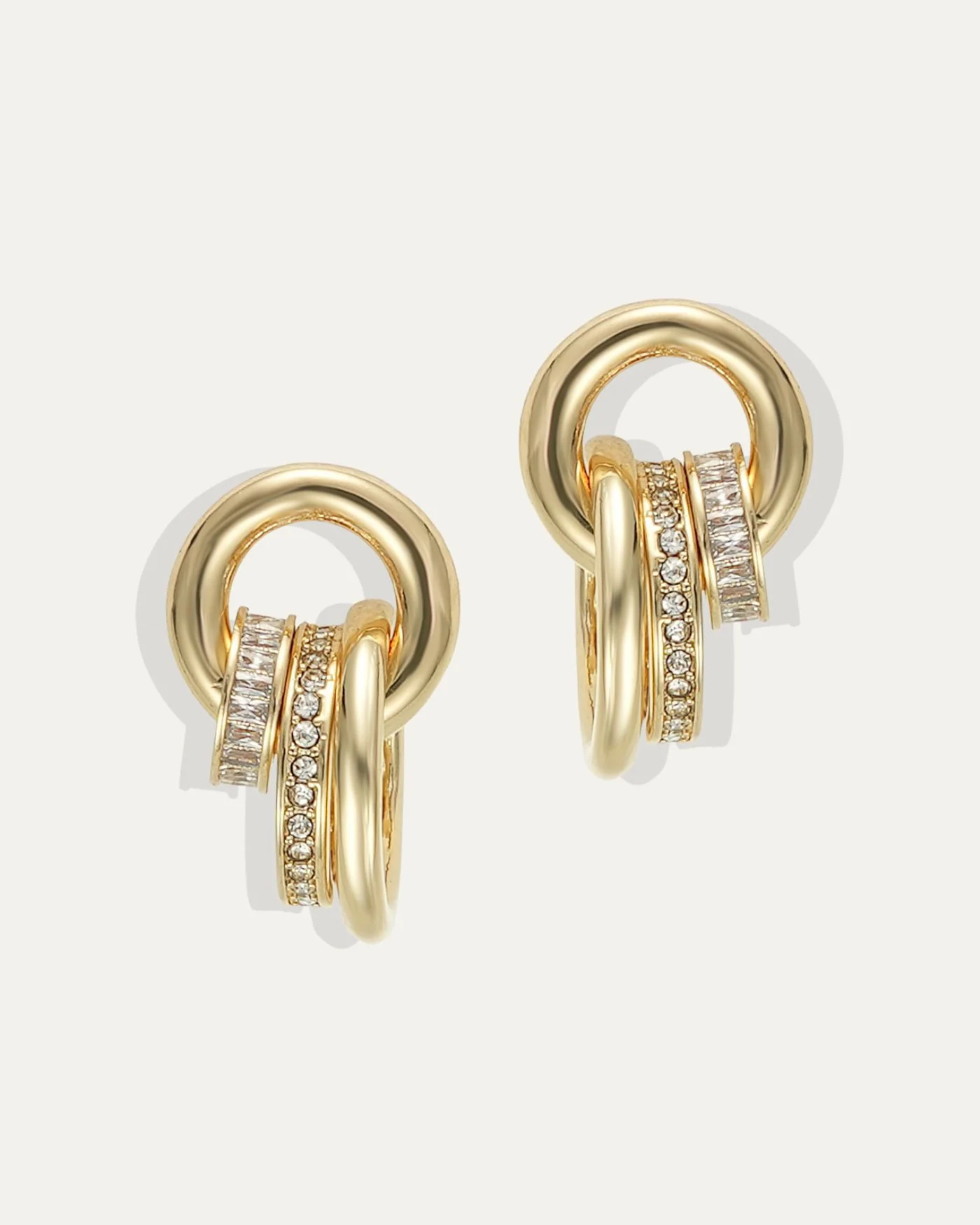 Ella Rondelle Earrings with Mixed Graduated CZ Rondelles