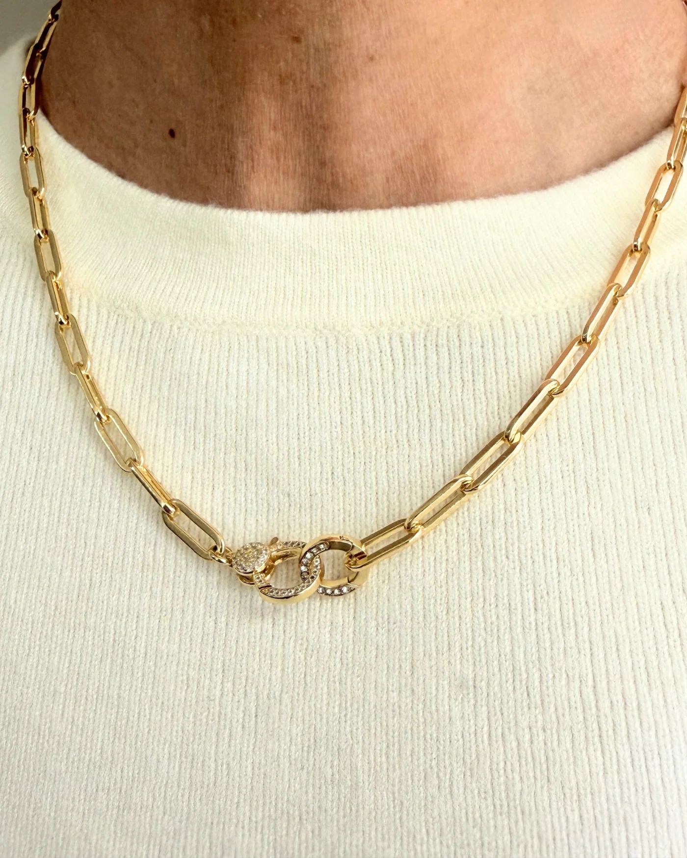 Baby Jane Pavé Lariat Convertible Chain with Simulated Diamond Clasp