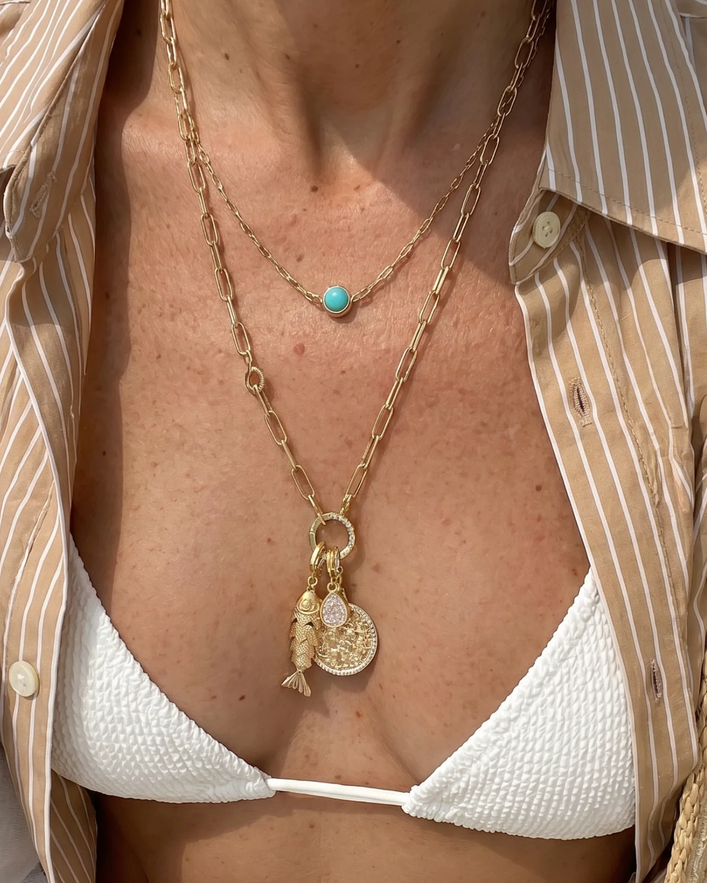 Tatum Celestial Disc Charm Reversible with Pavé Moon and Star