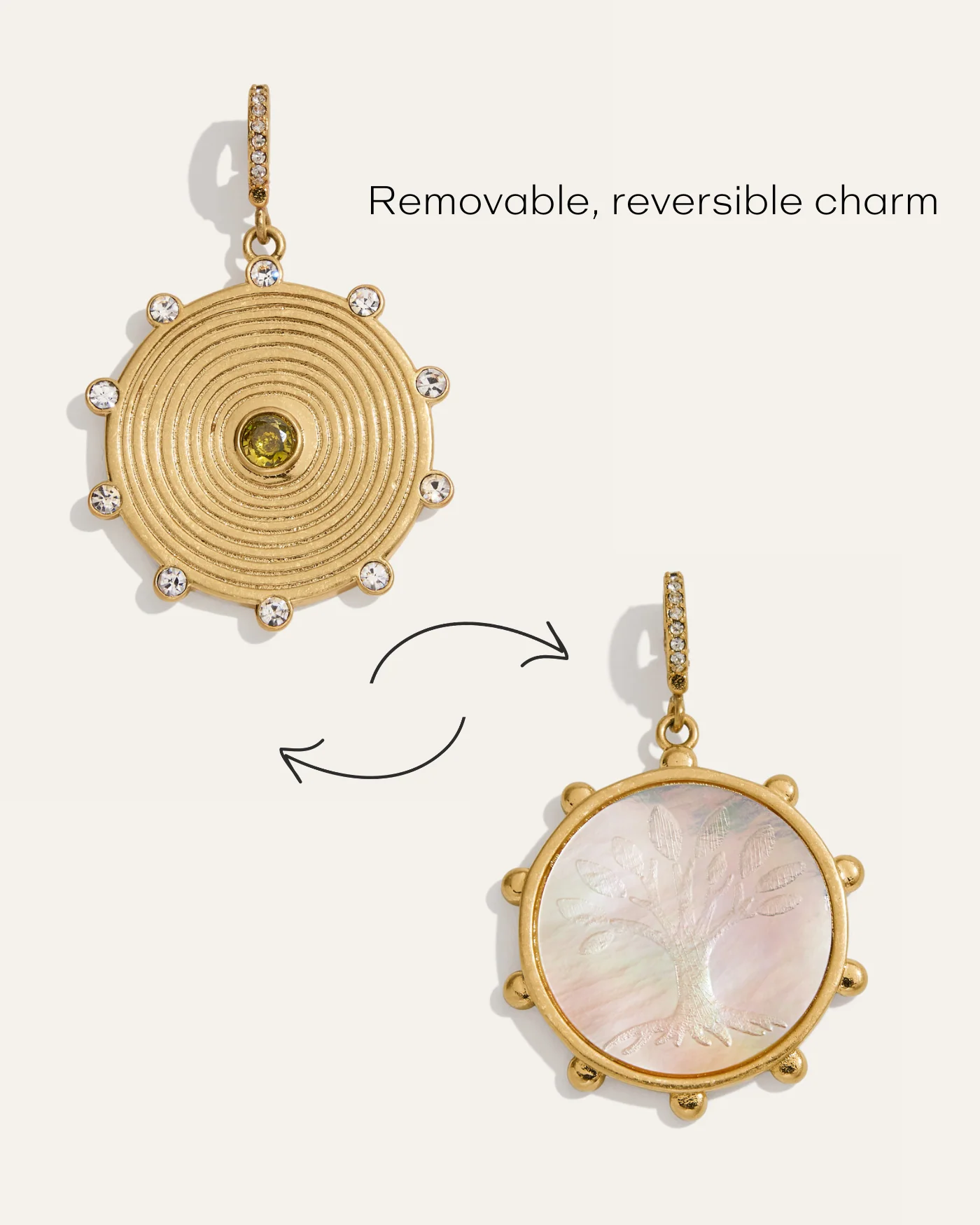 Rooted in Love Mother of Pearl Pendant Necklace in Gold