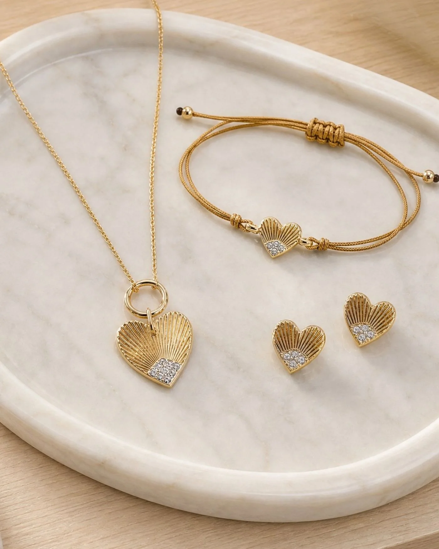 Lovestruck Bundle: Necklace, Rope Bracelet and Stud Earrings Set
