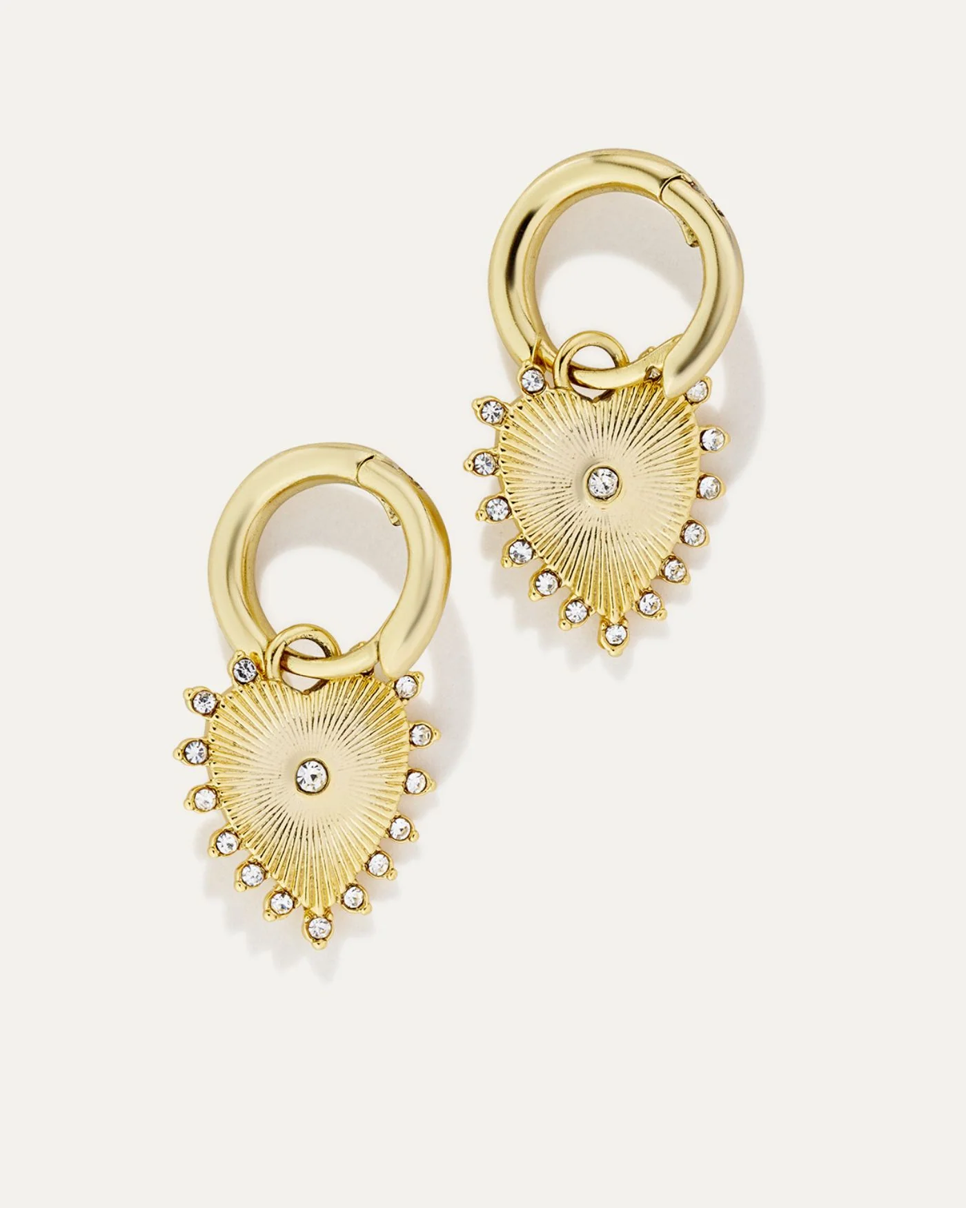 Stevie Heart Huggie Earrings with Pave Heart Charm
