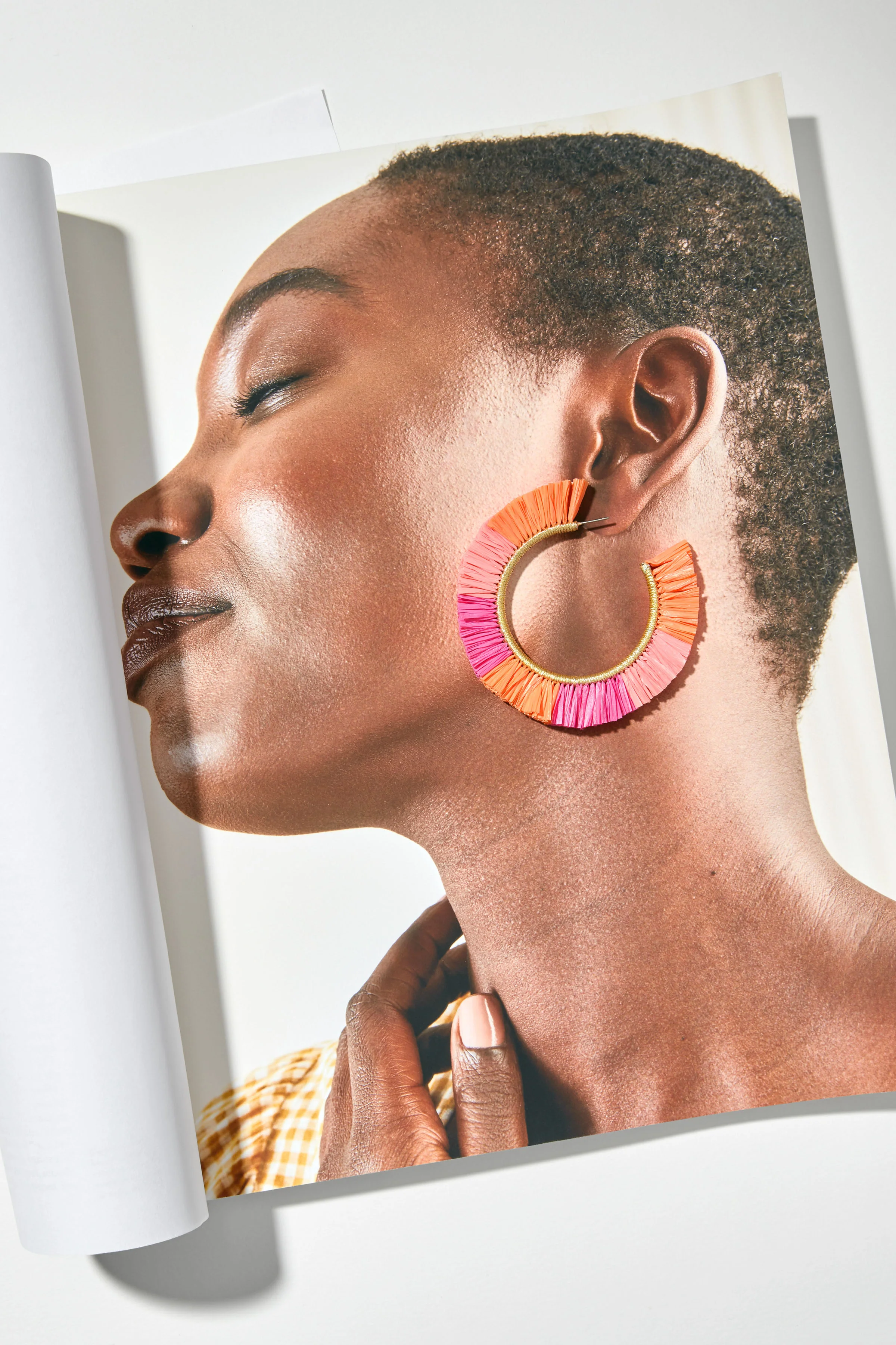 Ombre Raffia Hoops