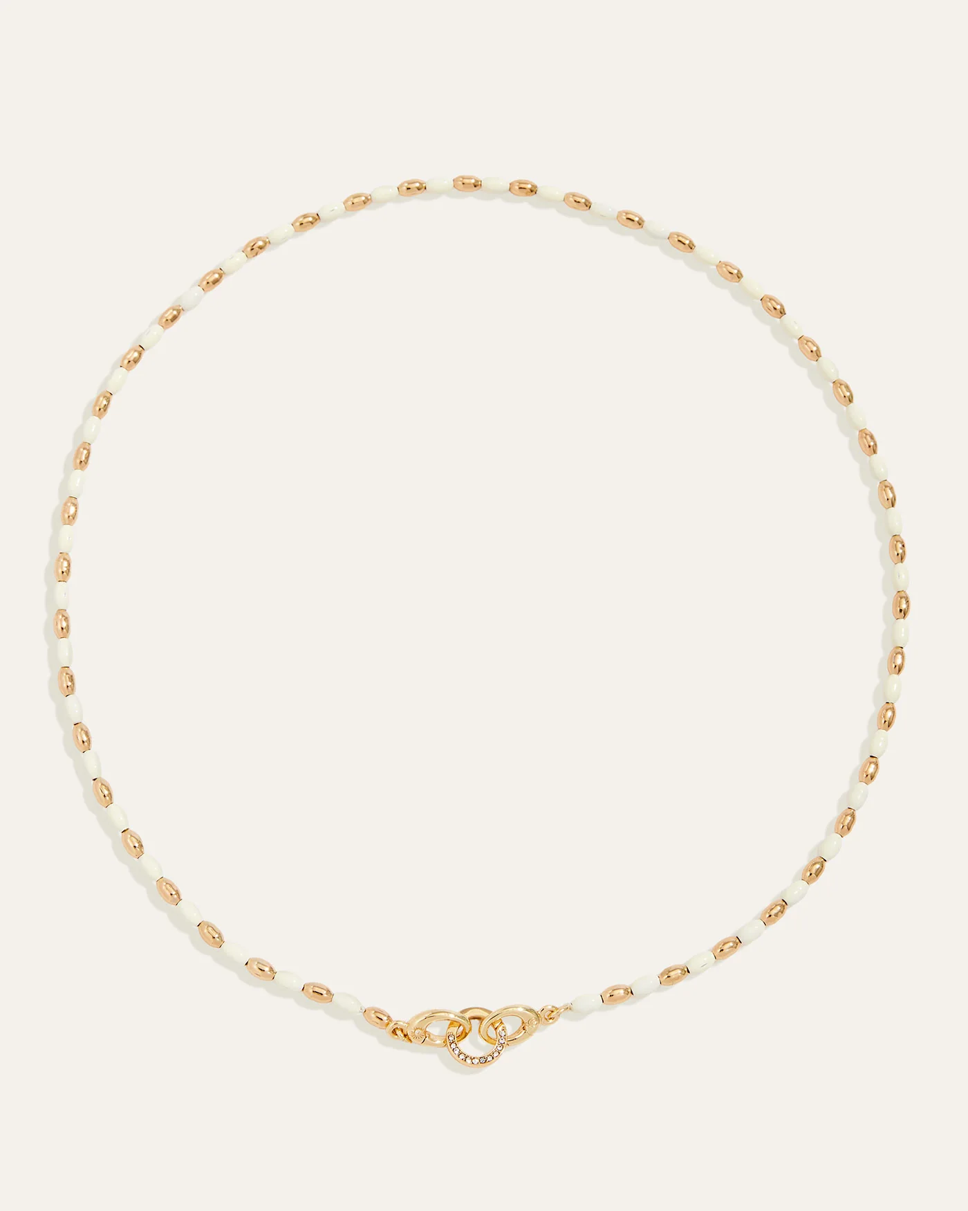 Joie Necklace in Ivory with Hand-Painted Enamel Rice Beads