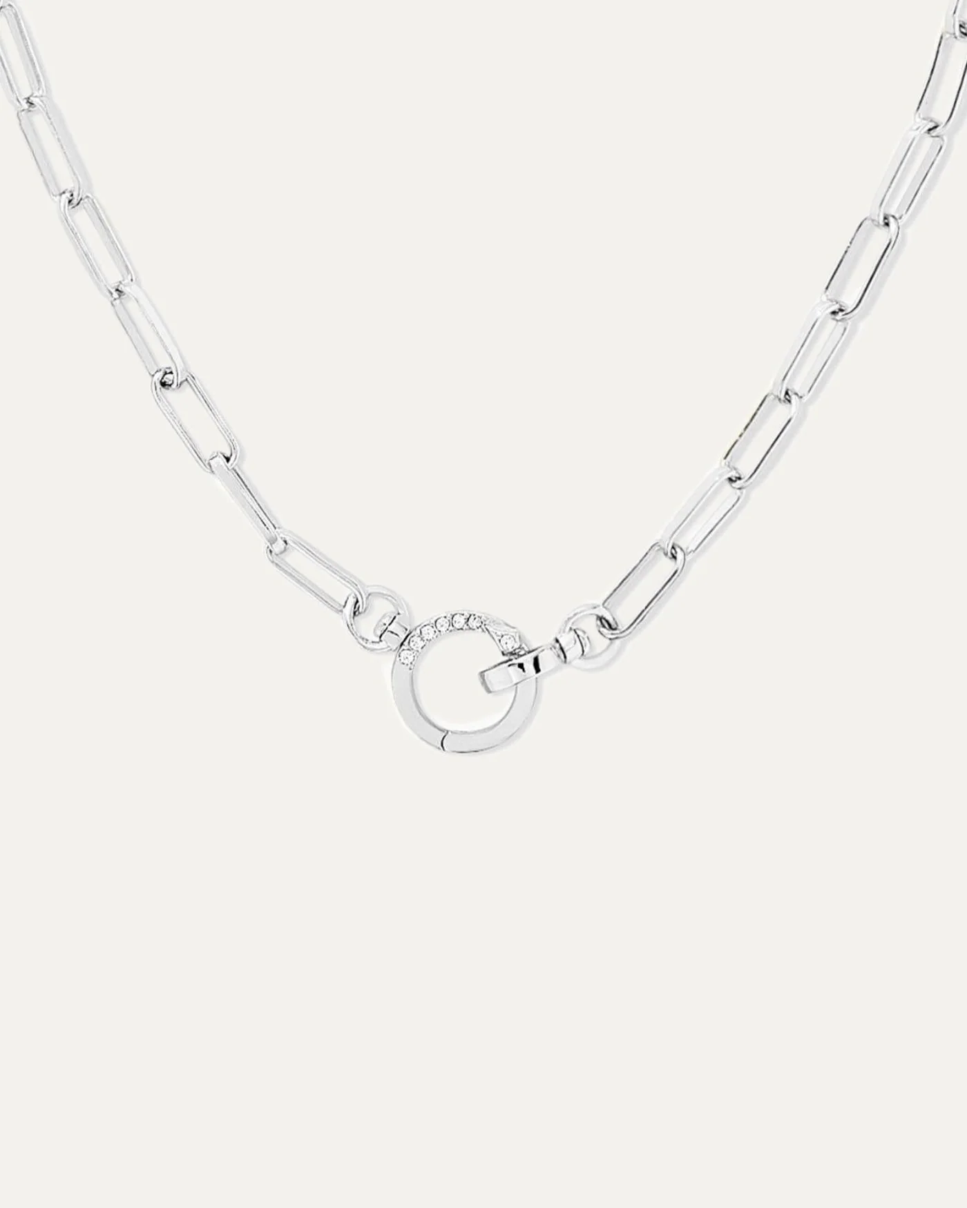 Tatum Convertible Lariat Chain Necklace in Silver with Serpent Clasp