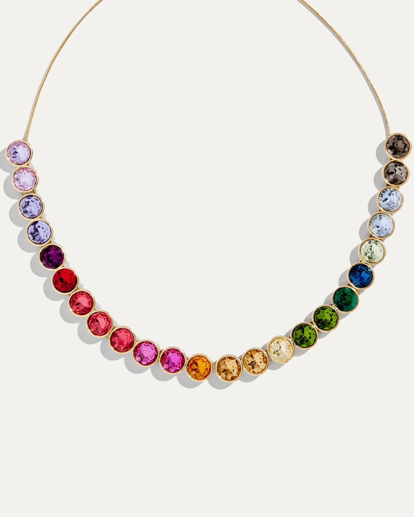 Rainbow Crystal Necklace on 14k Gold-Plated Brass Chain