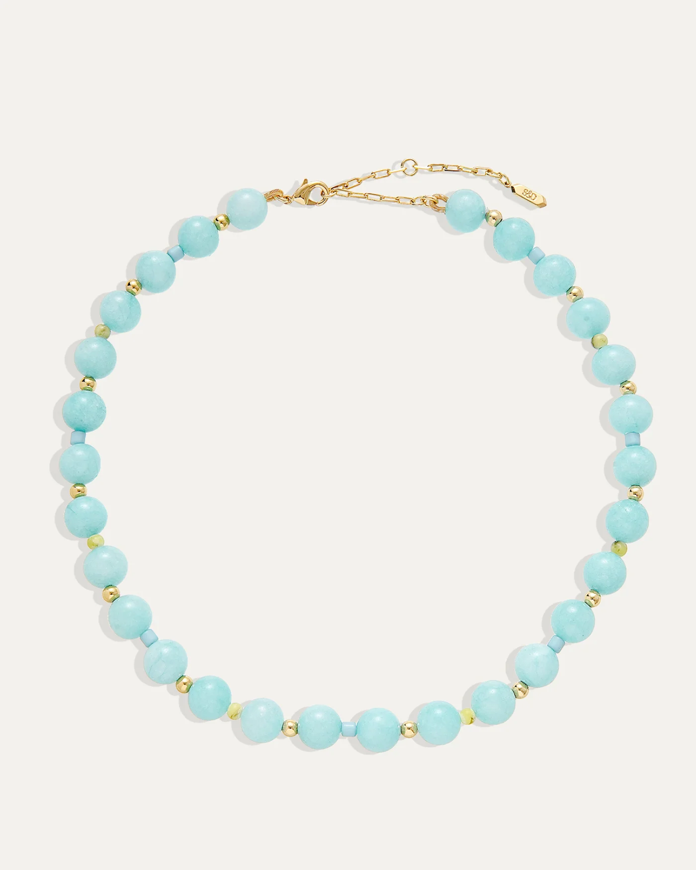 Dot Necklace in Amazonite with Gold-Plated Spacer Beads