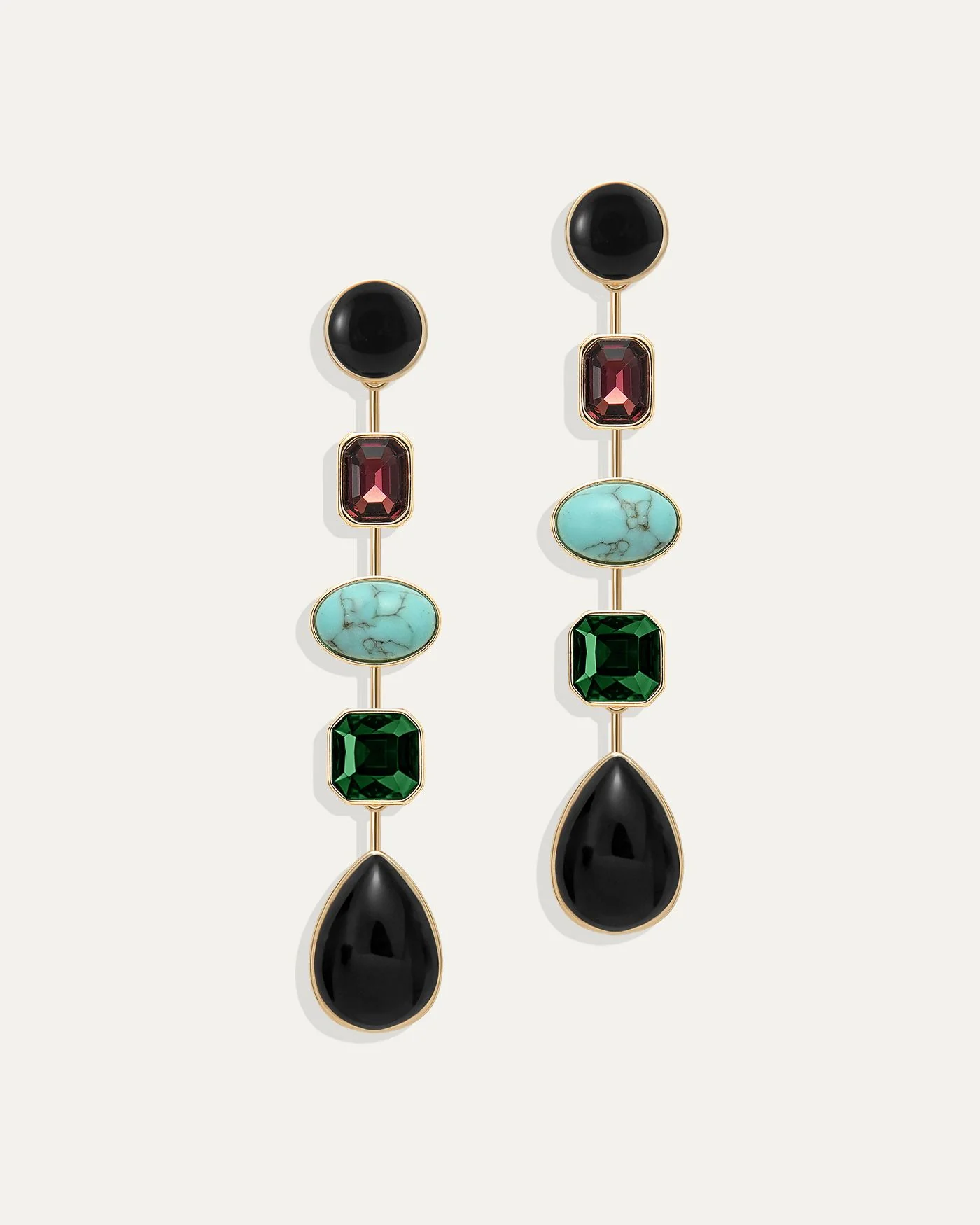Naomie Convertible Statement Earrings in Midnight Multi, 4-in-1 Design