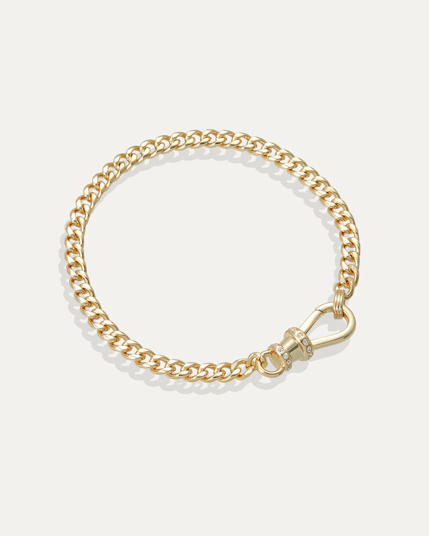 Bennett Bracelet 12 Karat Gold-Plated Curb Chain with Pavé Clasp