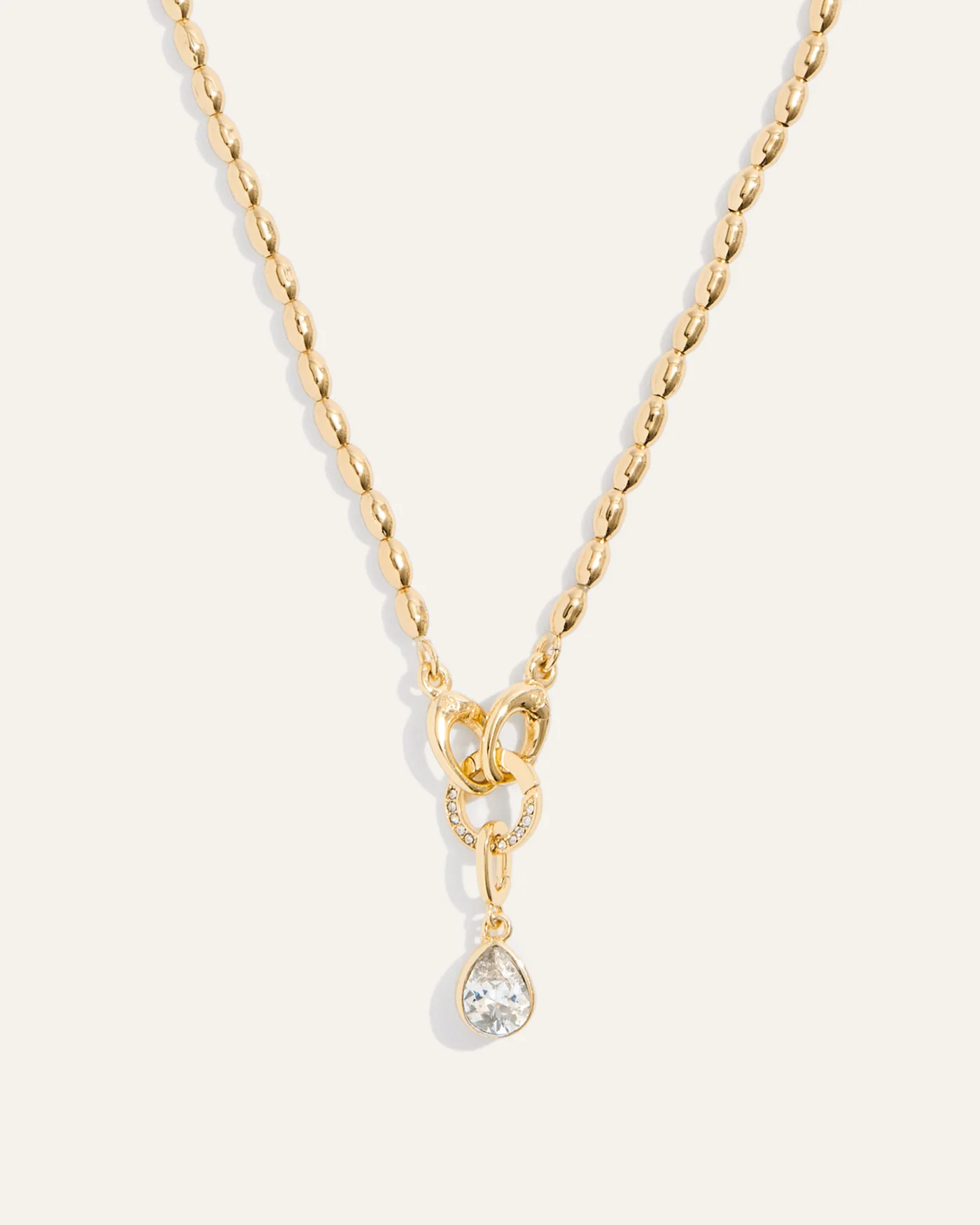 Elisa Reversible Pear Charm in 12k Gold-Plated Brass