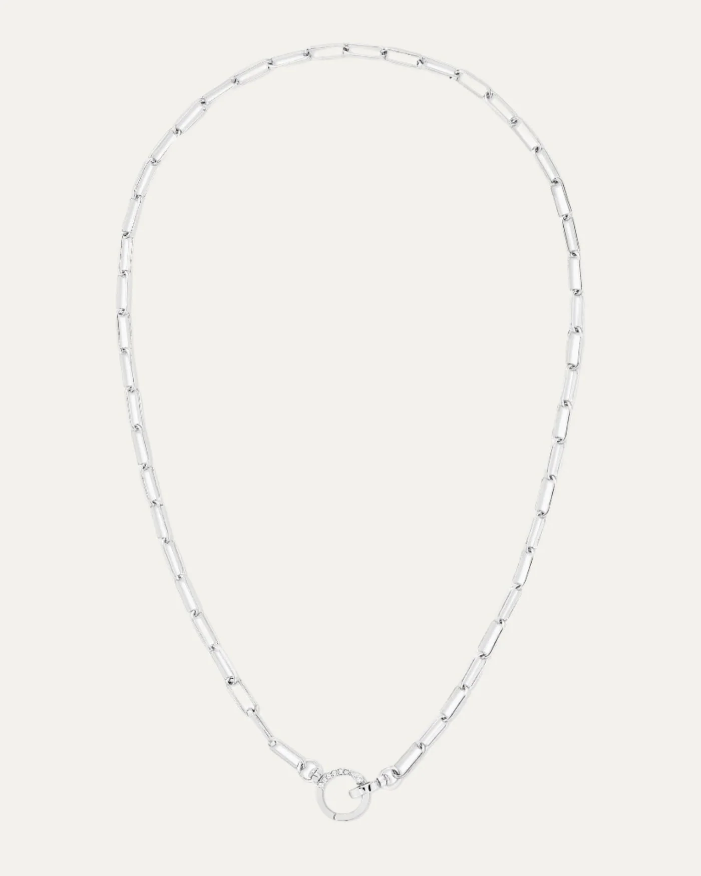 Tatum Convertible Lariat Chain Necklace in Silver with Serpent Clasp