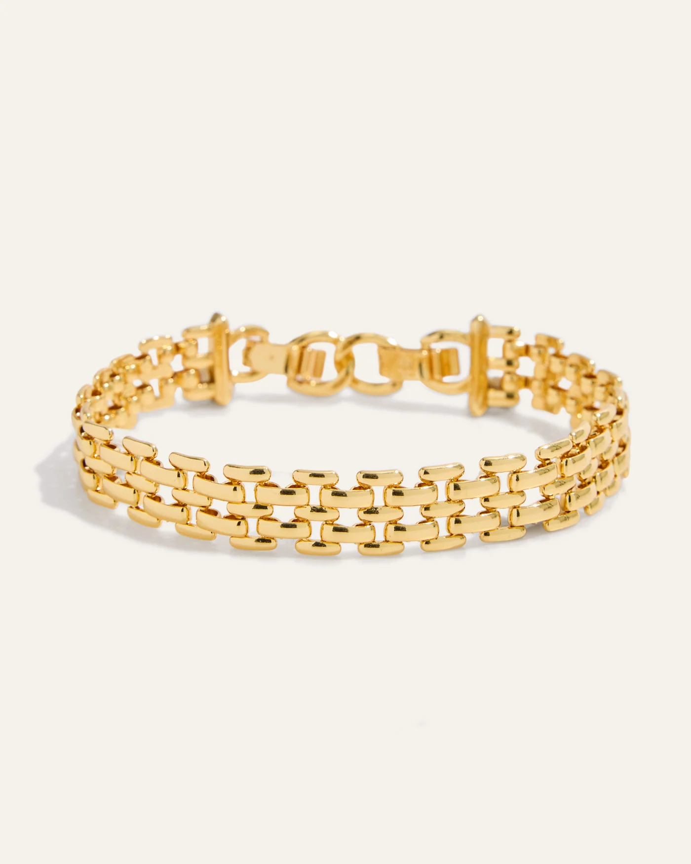 Watch Link Bracelet in 12k Gold-Plated Brass with Adjustable Latches