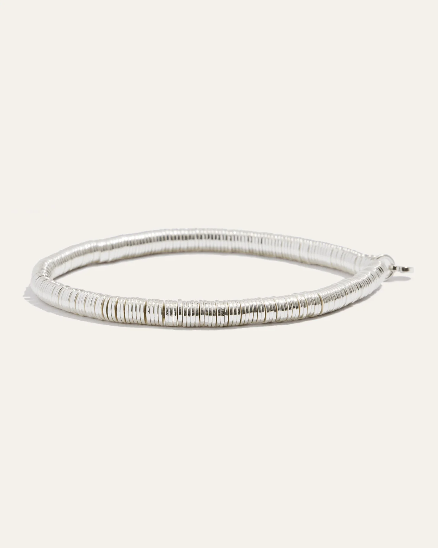 Boho Beaded Stretch Bracelet in Silver Tone for Casual Stacking
