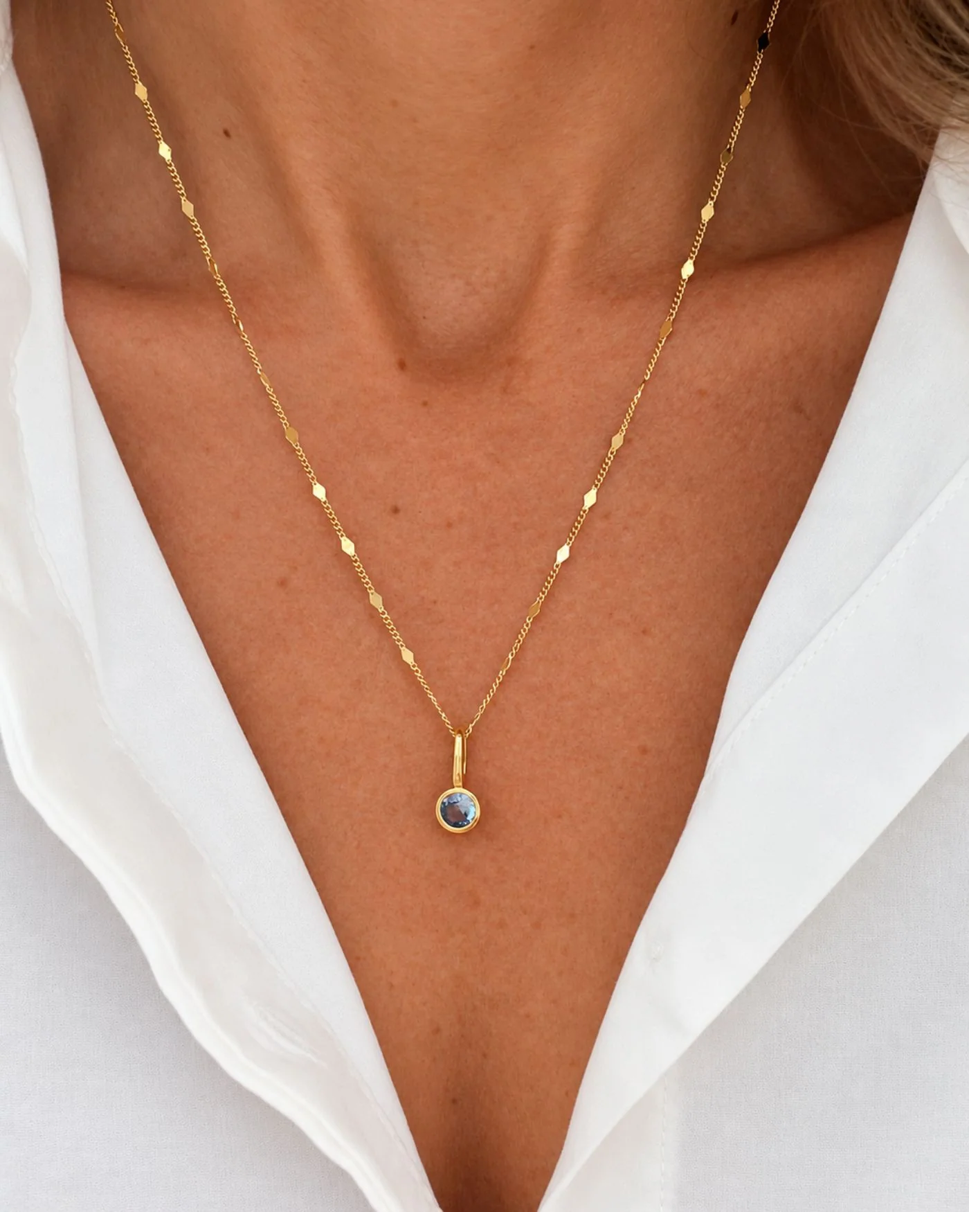 Ava Birthstone Bar Charm in Turquoise for December