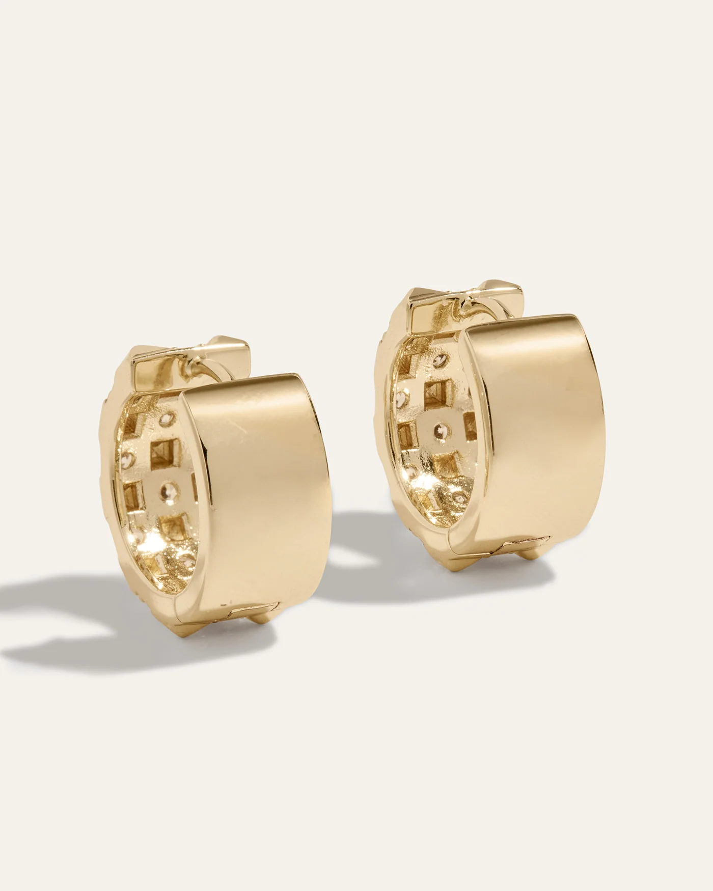 Vivienne Hinged Huggie Earrings with Hand-Set Pavé Crystals