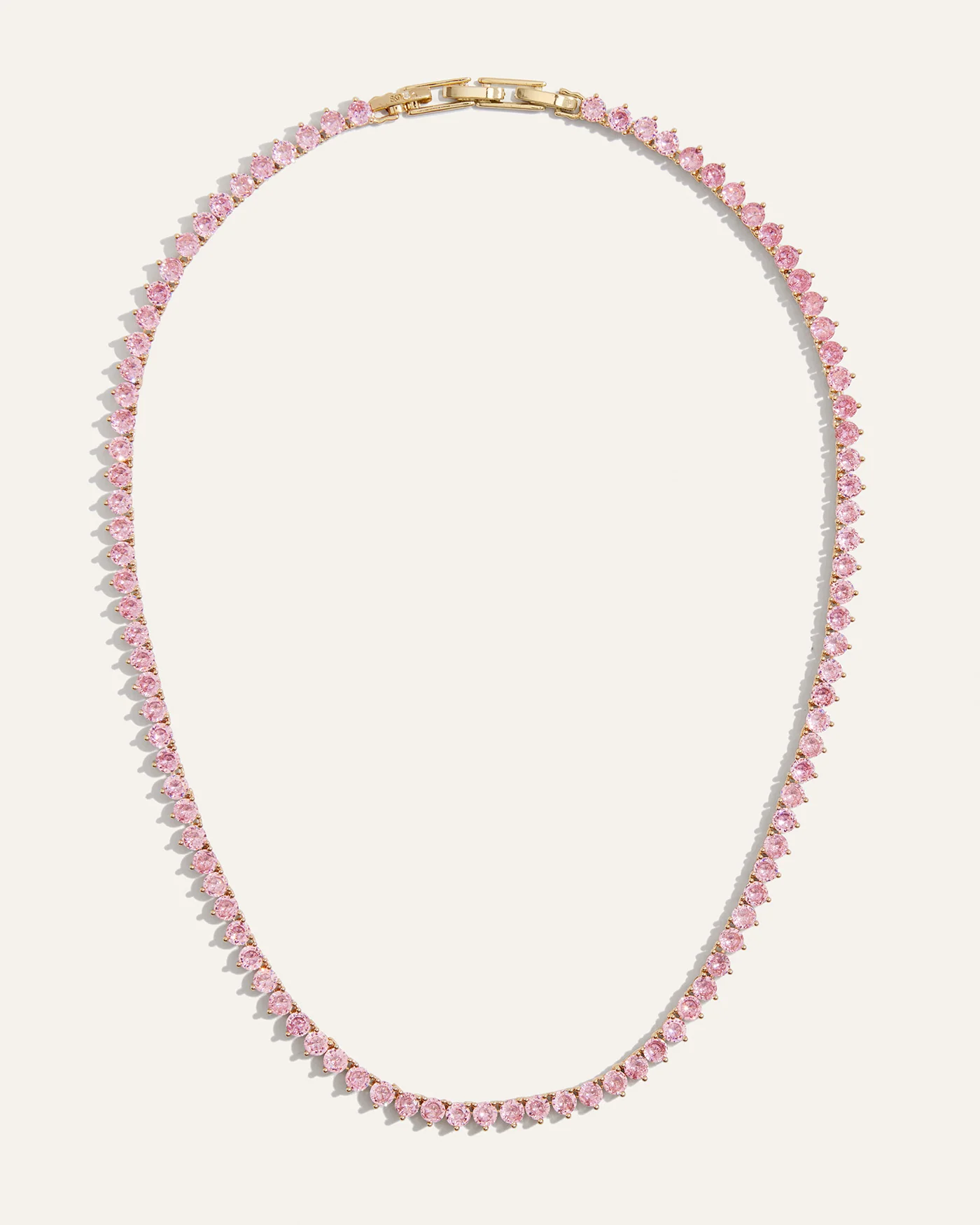 Inheritance Tennis Necklace with Simulated Pink Sapphires
