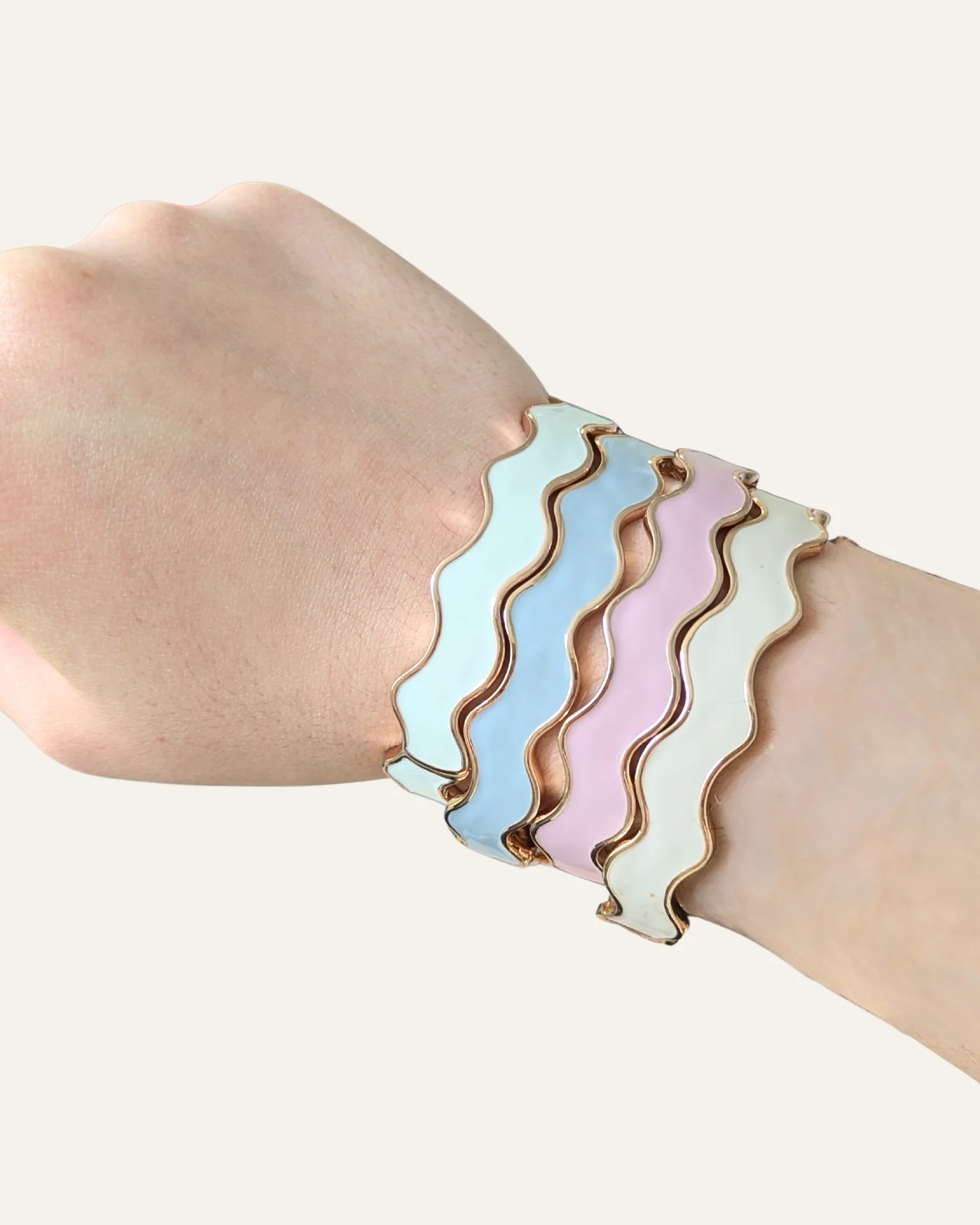 Wavy Enamel Bangle in Rose Gold from the Never Released Range