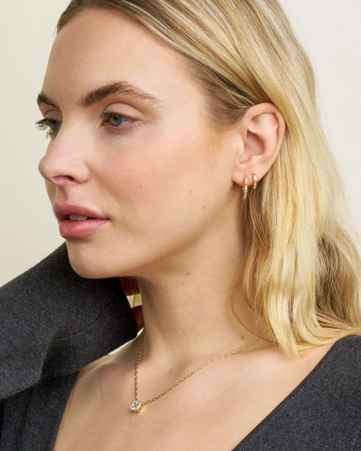 Charlotte Renegade Hoop Earrings in Gold, 3/4 Inch