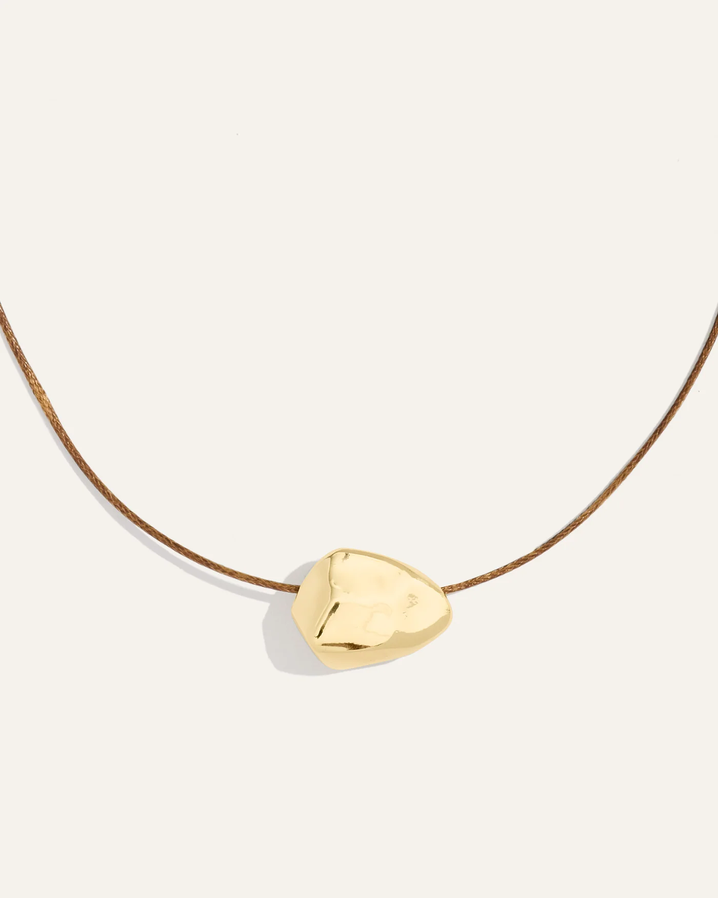 Ulani Leather Cord Necklace with Adjustable Sculptural Nugget