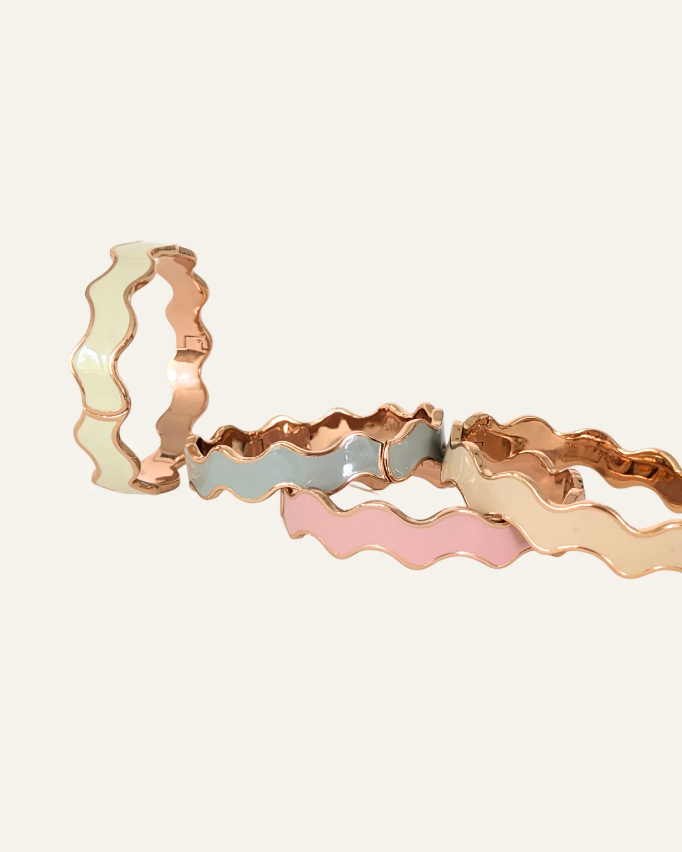 Wavy Enamel Bangle in Rose Gold from the Never Released Range