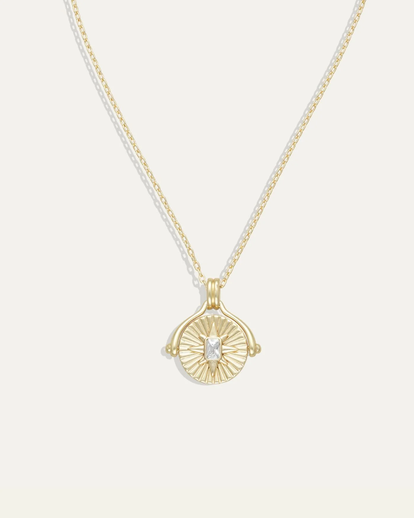 North Star Spinner Necklace with Reversible Compass Pendant