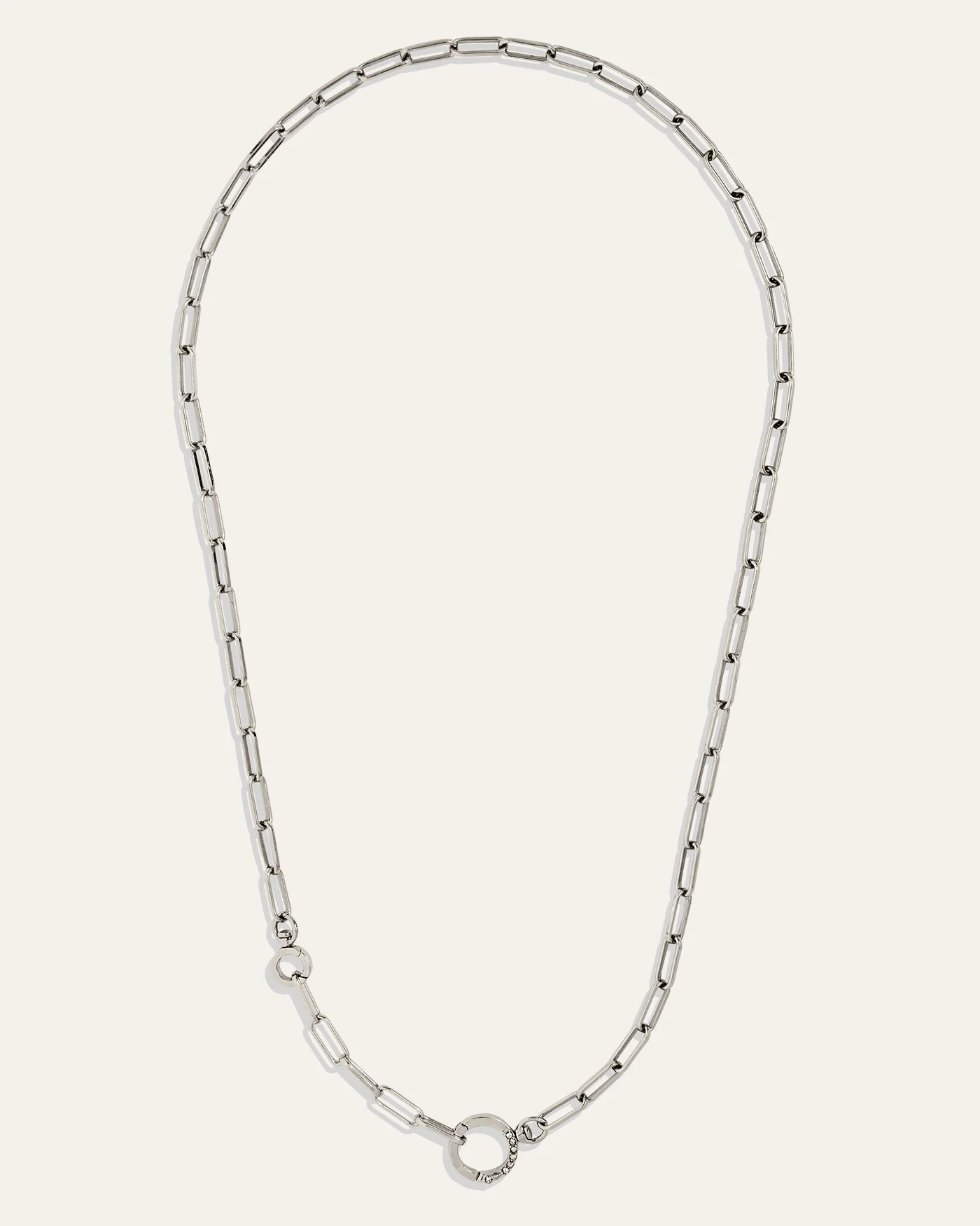 Tatum Convertible Lariat Chain Necklace in Silver with Serpent Clasp