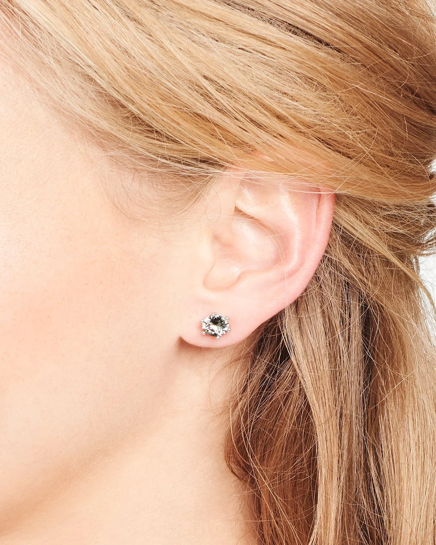 Glitzer-Ohrstecker in Silber mit simulierten Diamanten
