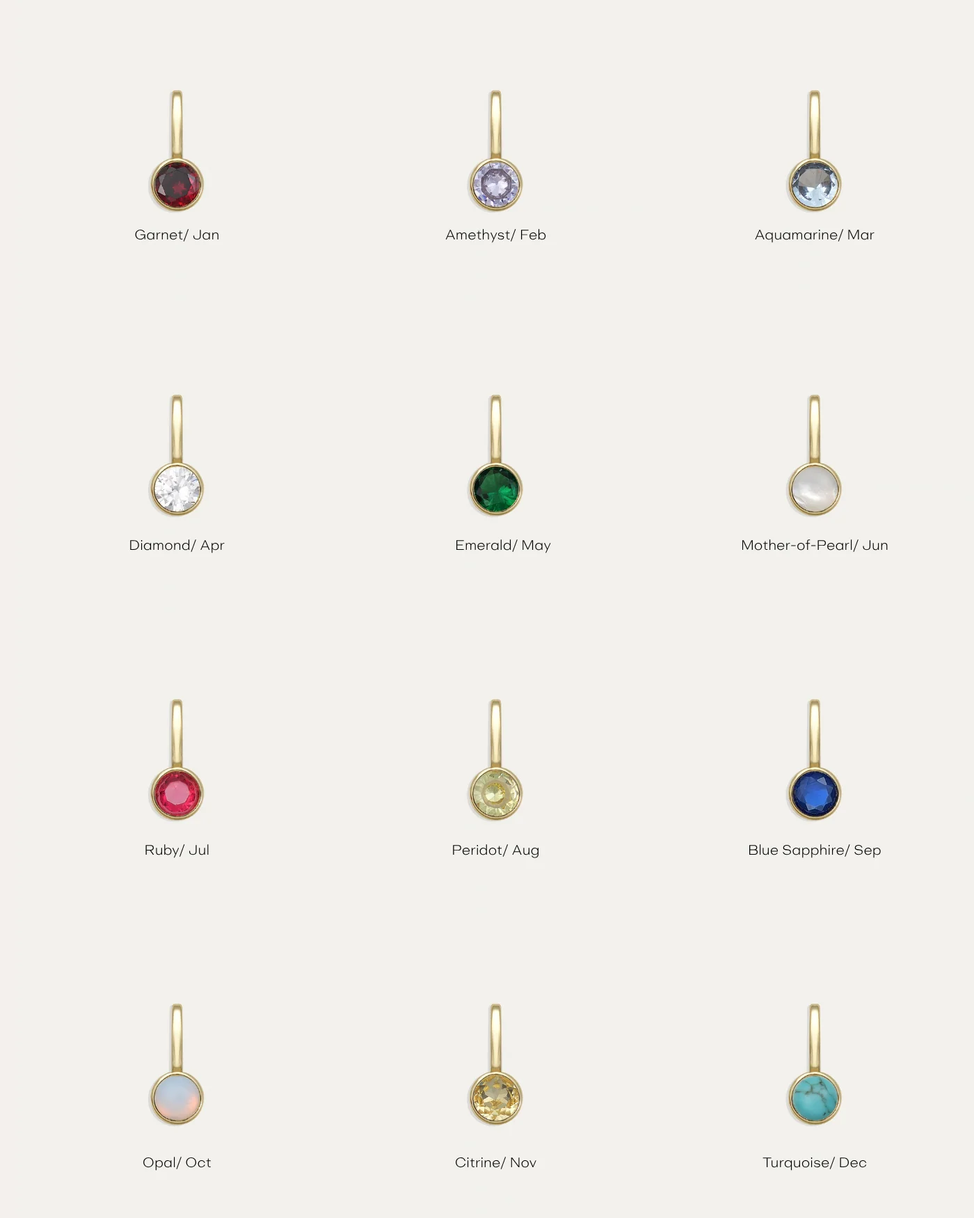 Ava Birthstone Bar Charm in Turquoise for December