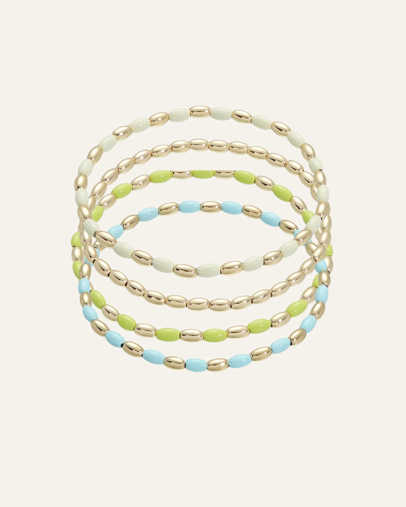 Joie Stretch Bracelets in 12k Gold-Plated Brass with Enamel Beads