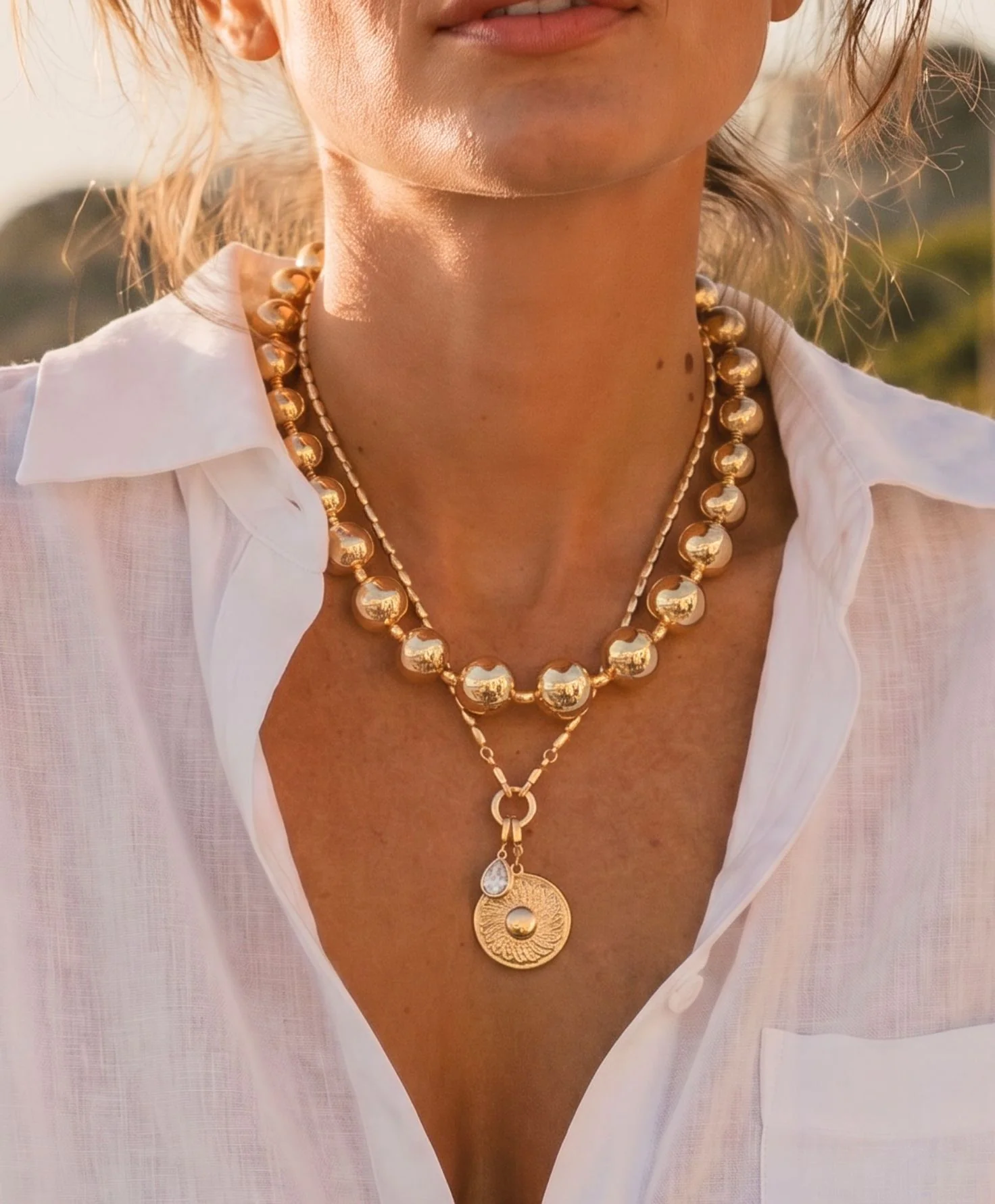 Sienna Graduated Beaded Necklace with Magnetic Clasp