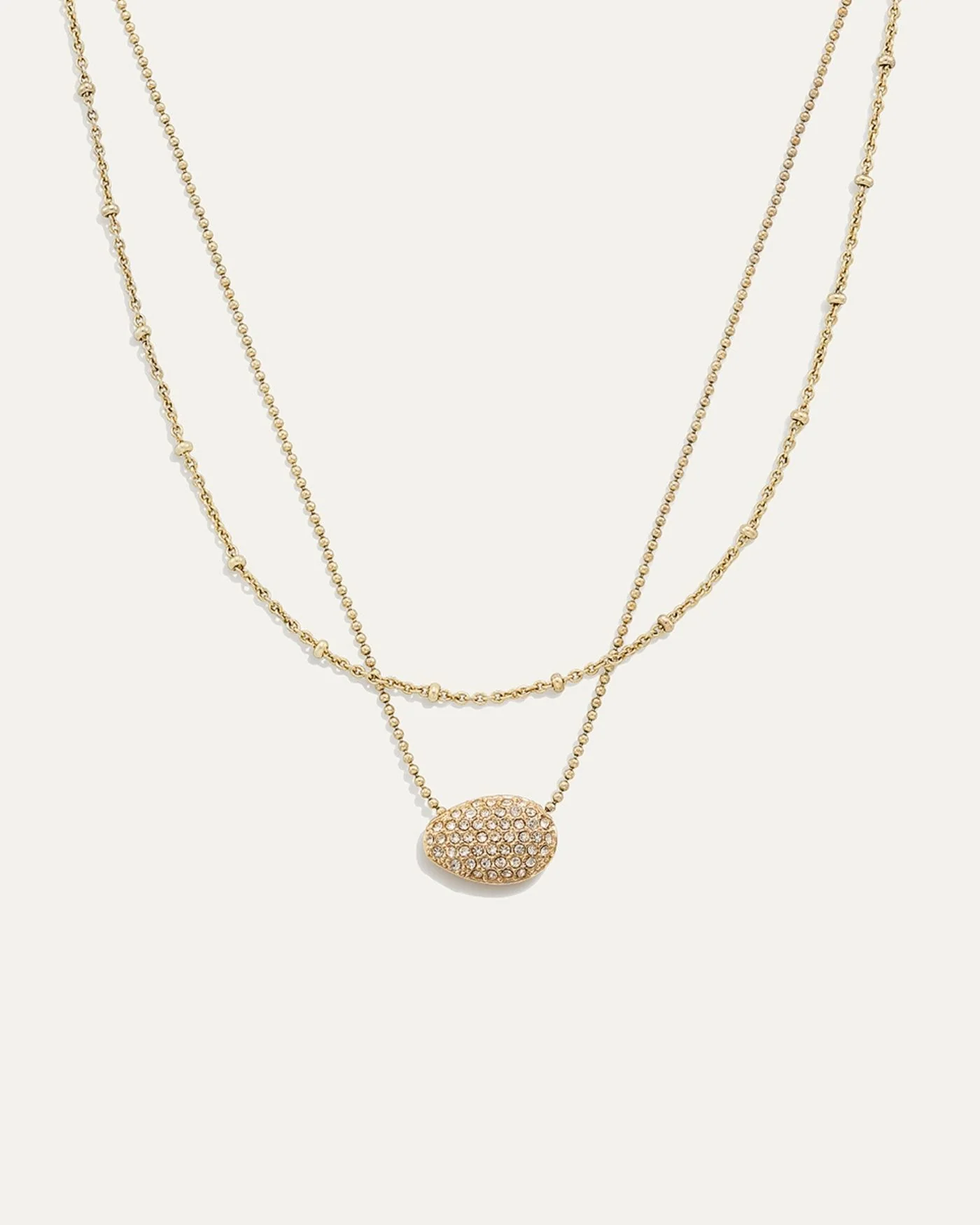 Ulani Layering-Optik-Halskette mit Pavé-Nugget-Anhänger