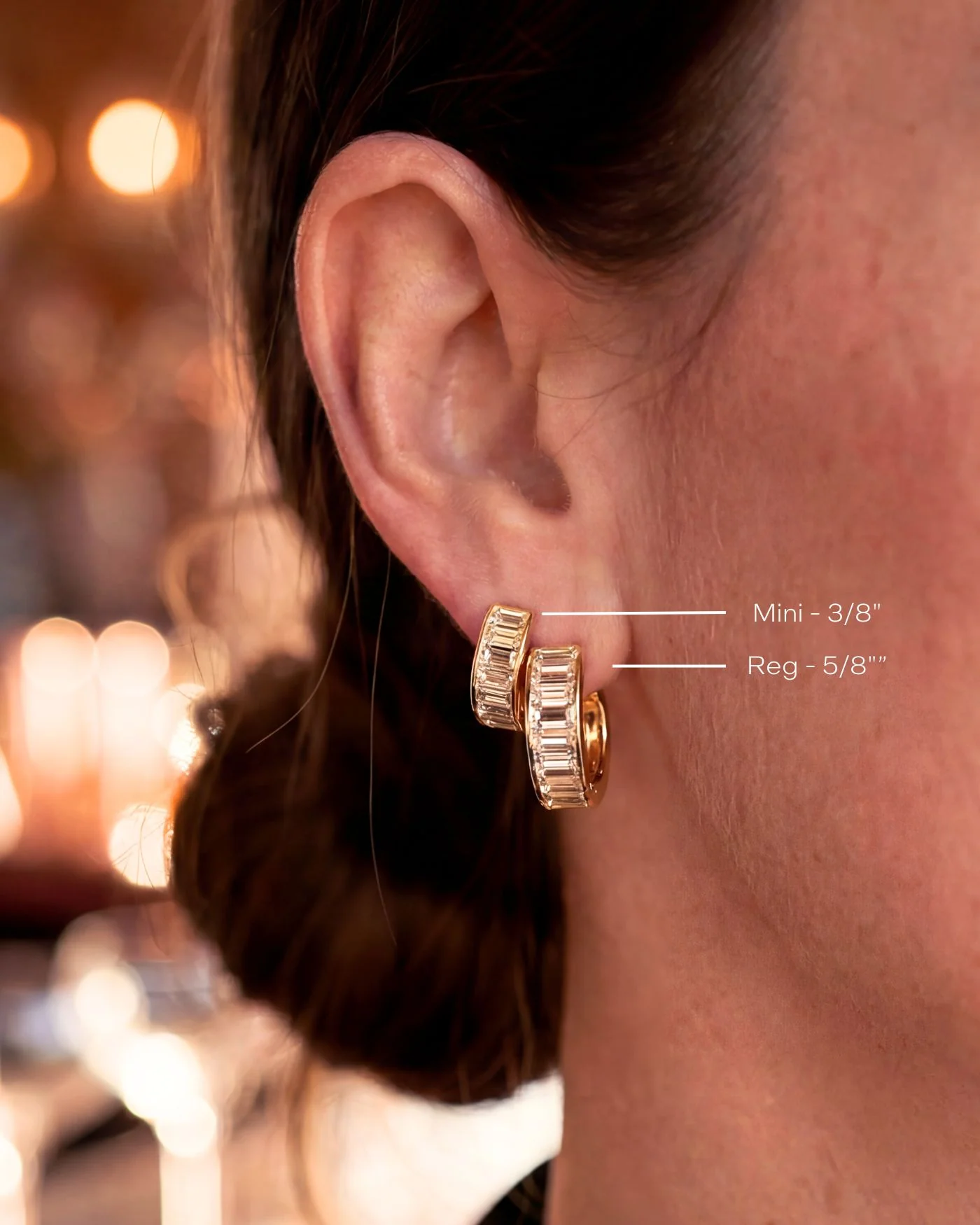 Mini Channel Set Huggie Earrings in 12k Gold Plate