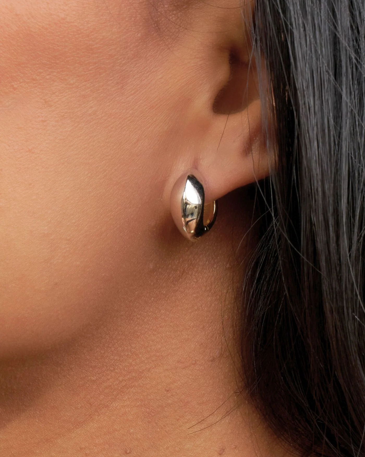 Reversible Hinged Huggie Earrings in Gold and Silver