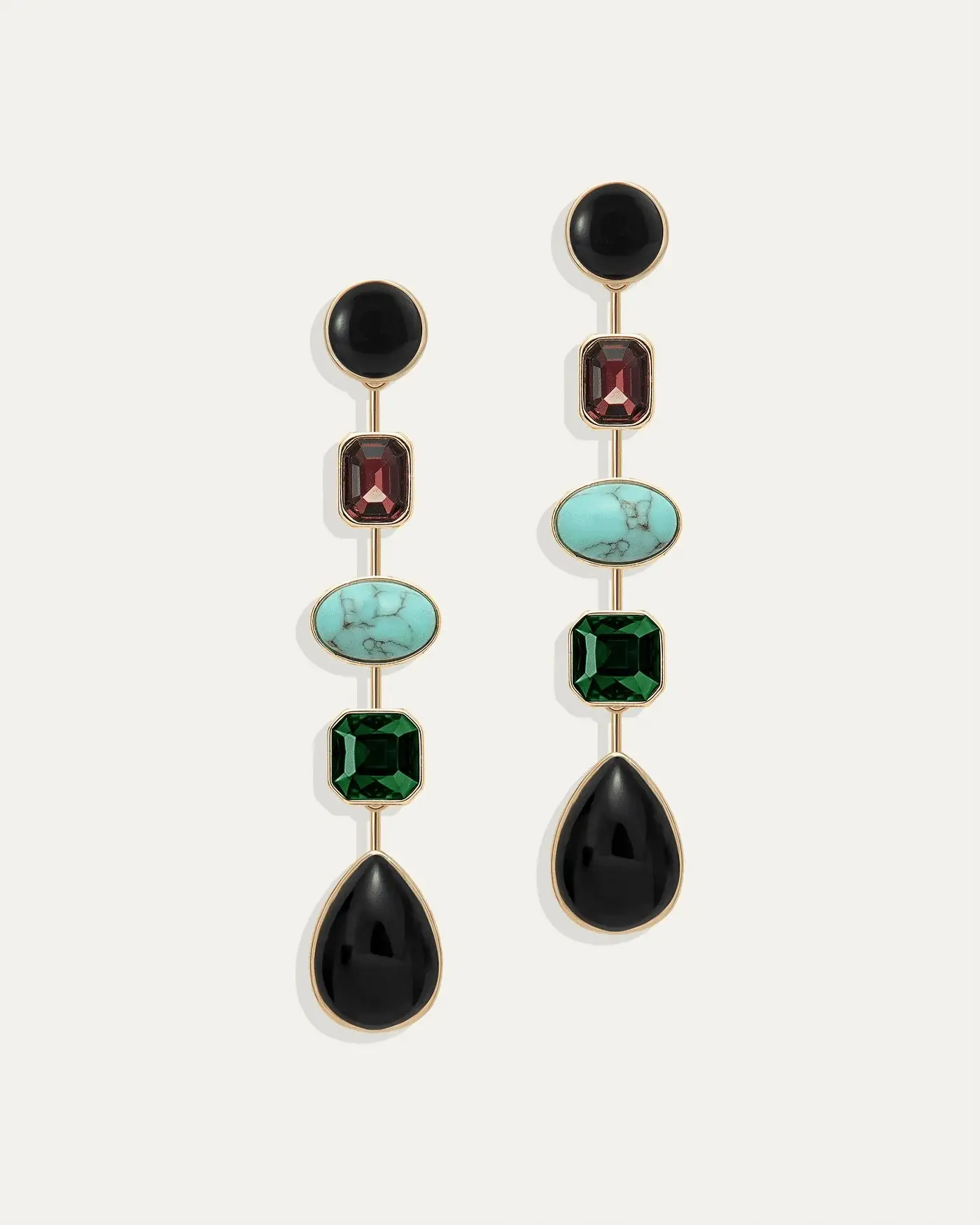 Naomie Convertible Statement Earrings in Midnight Multi, 4-in-1 Design