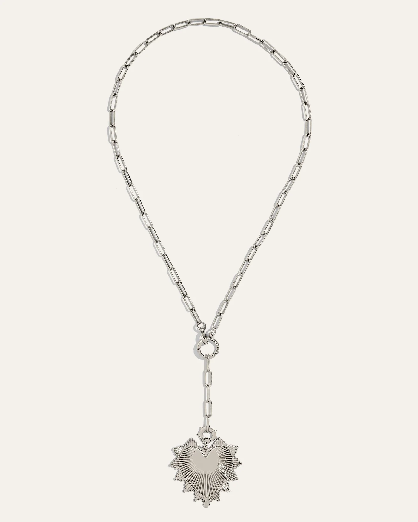 Tatum Convertible Lariat Chain Necklace in Silver with Serpent Clasp