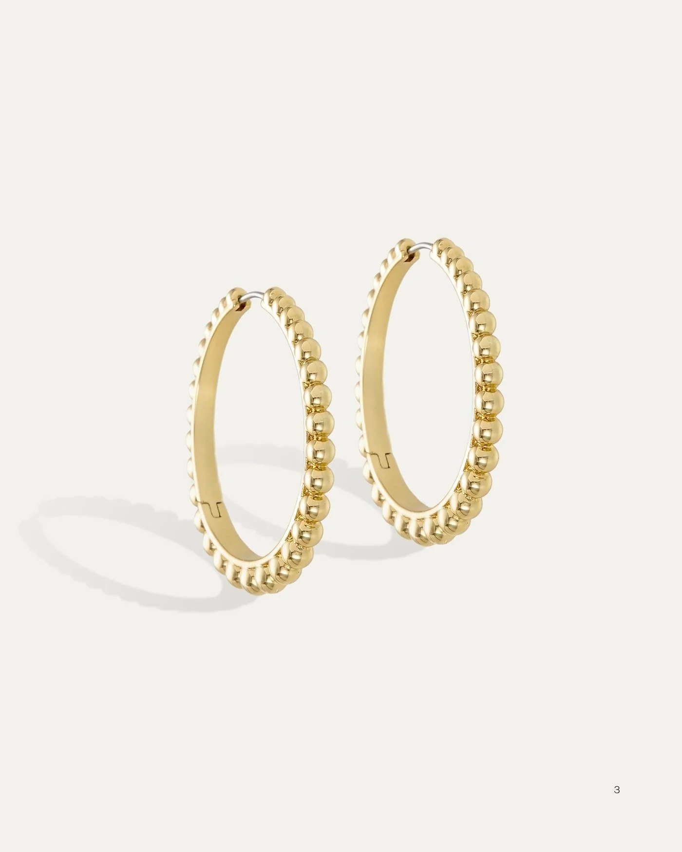 Large Sienna Hoop Earrings with Graduating Gold Balls