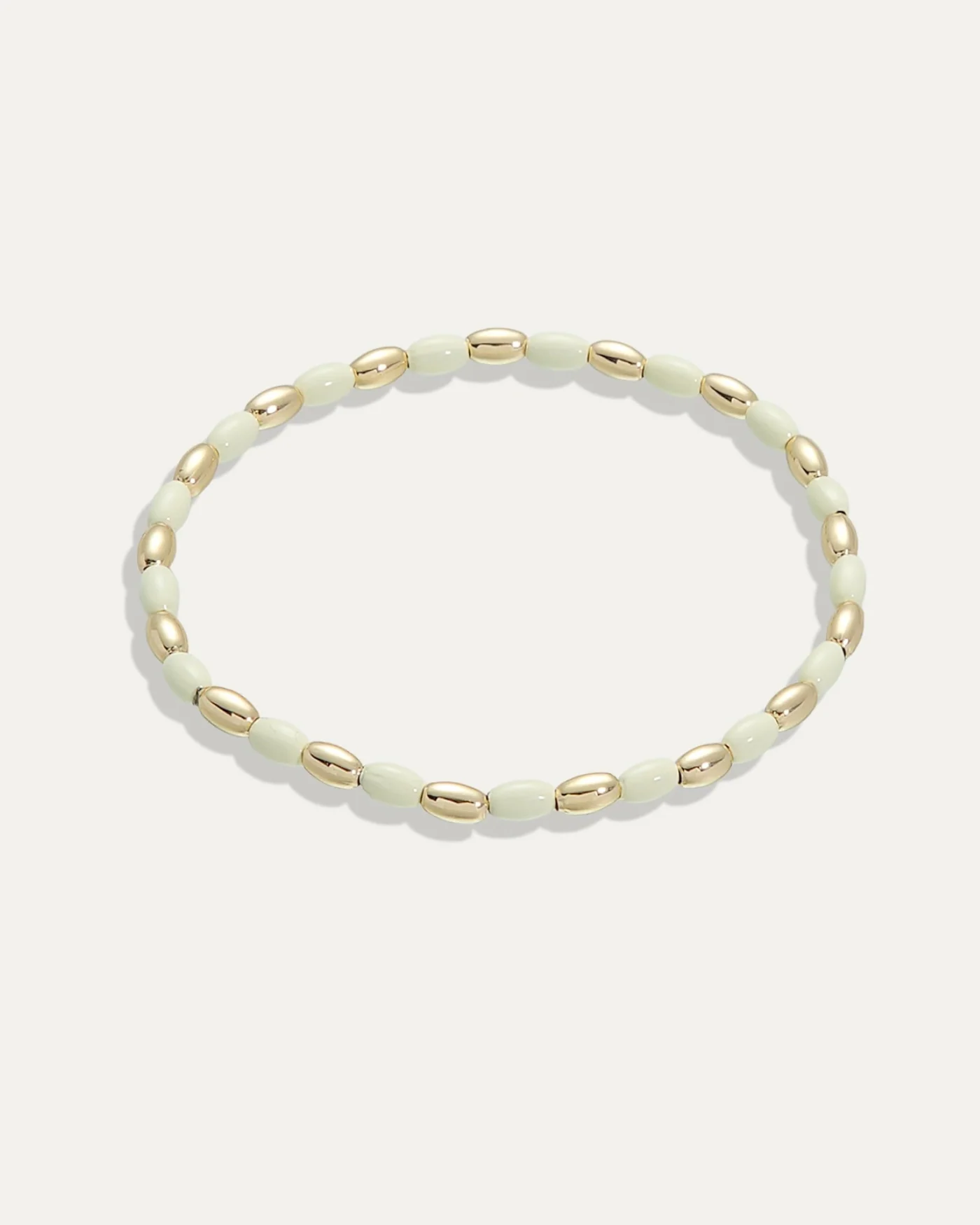 Joie Stretch Bracelet in Ivory and Gold Enamel Beads