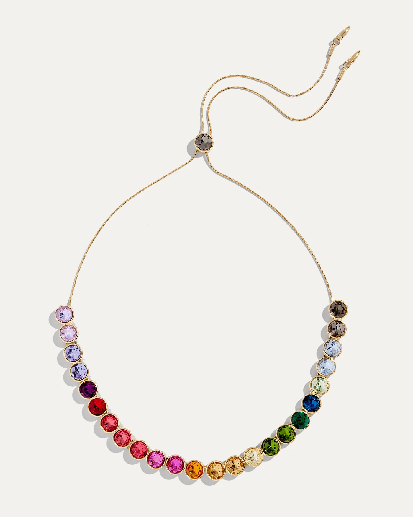 Rainbow Crystal Necklace on 14k Gold-Plated Brass Chain