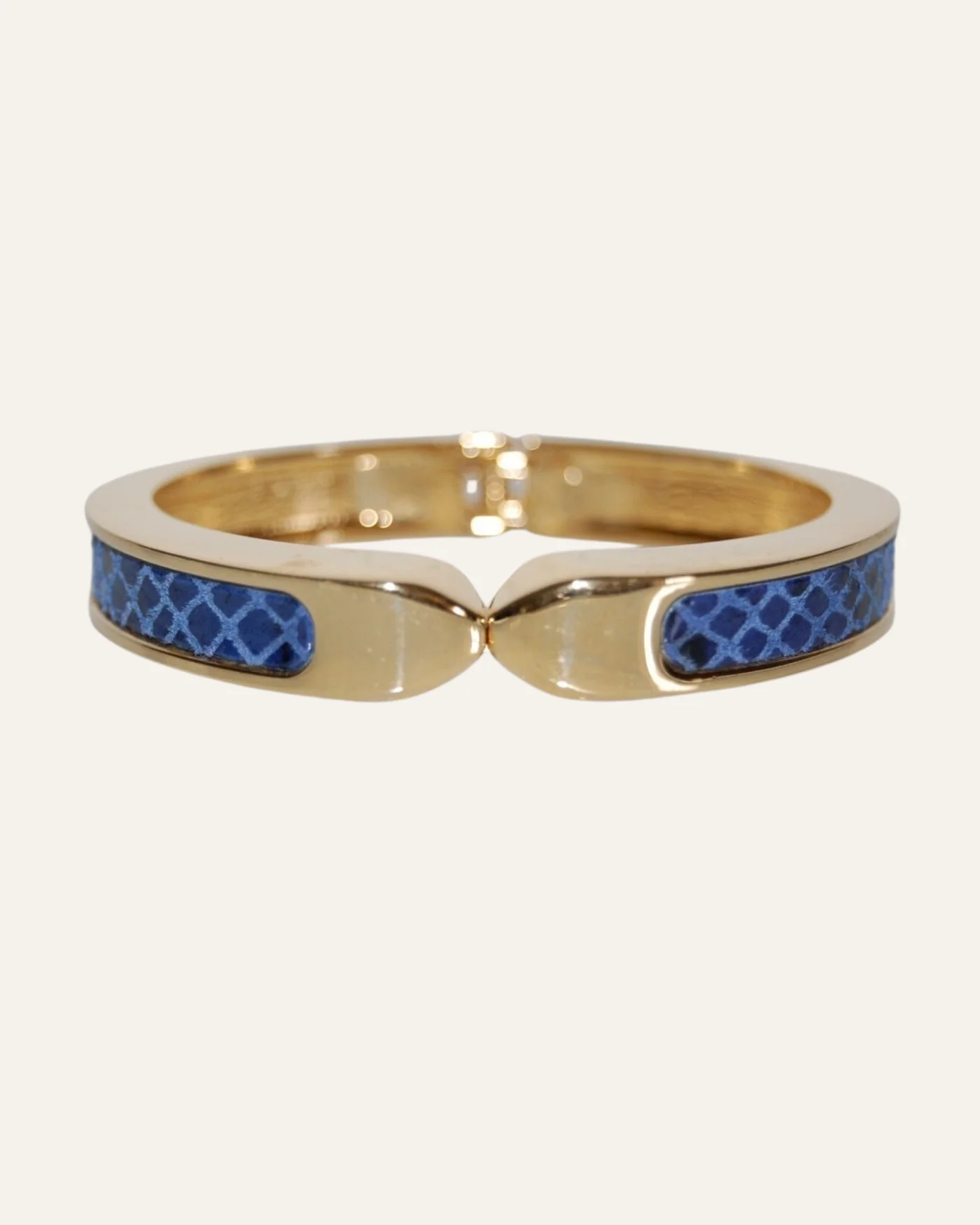 Blue Snakeskin and Gold Cuff [B223BL]