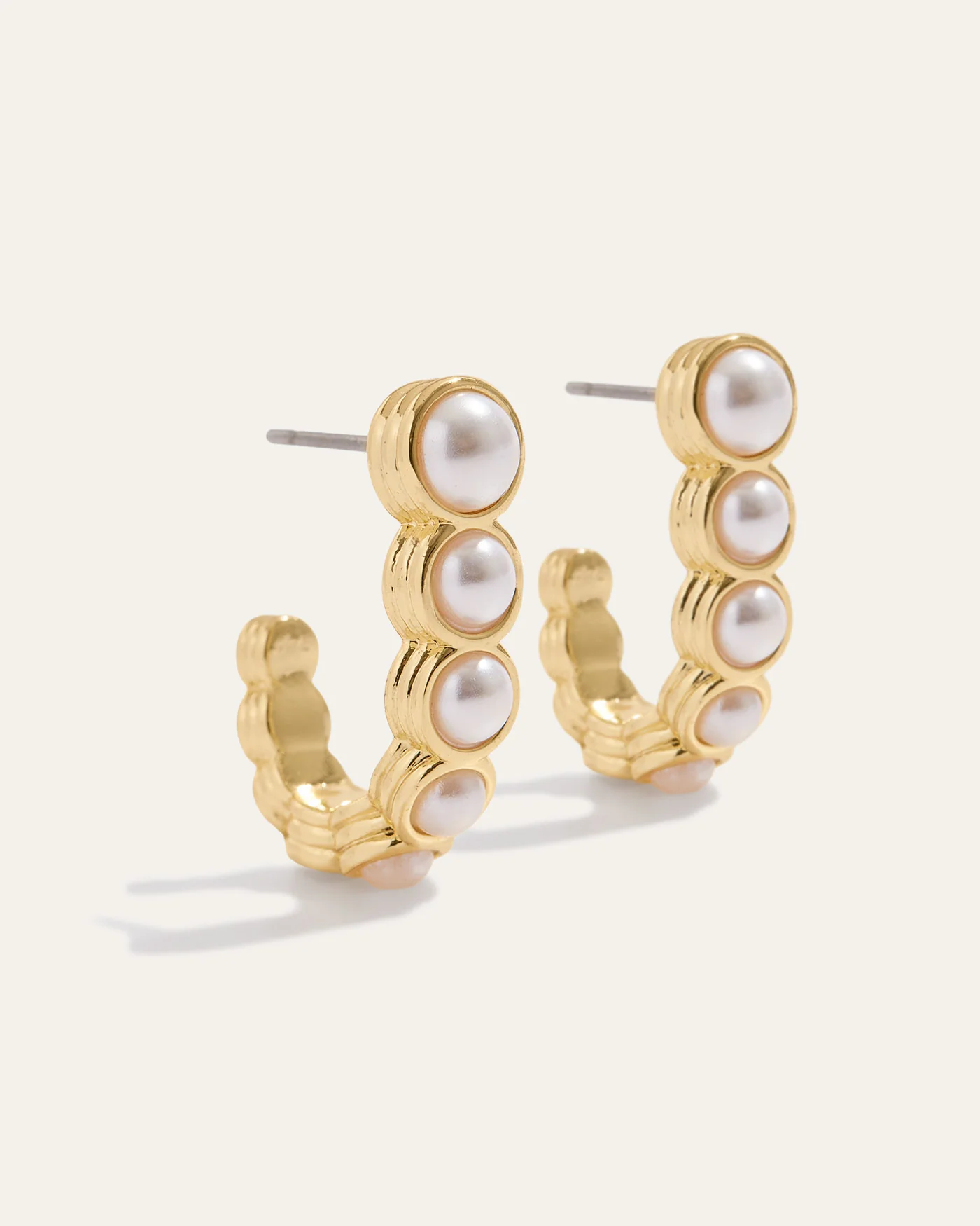 Ava Hoop Earrings with Graduating Mother of Pearl Settings