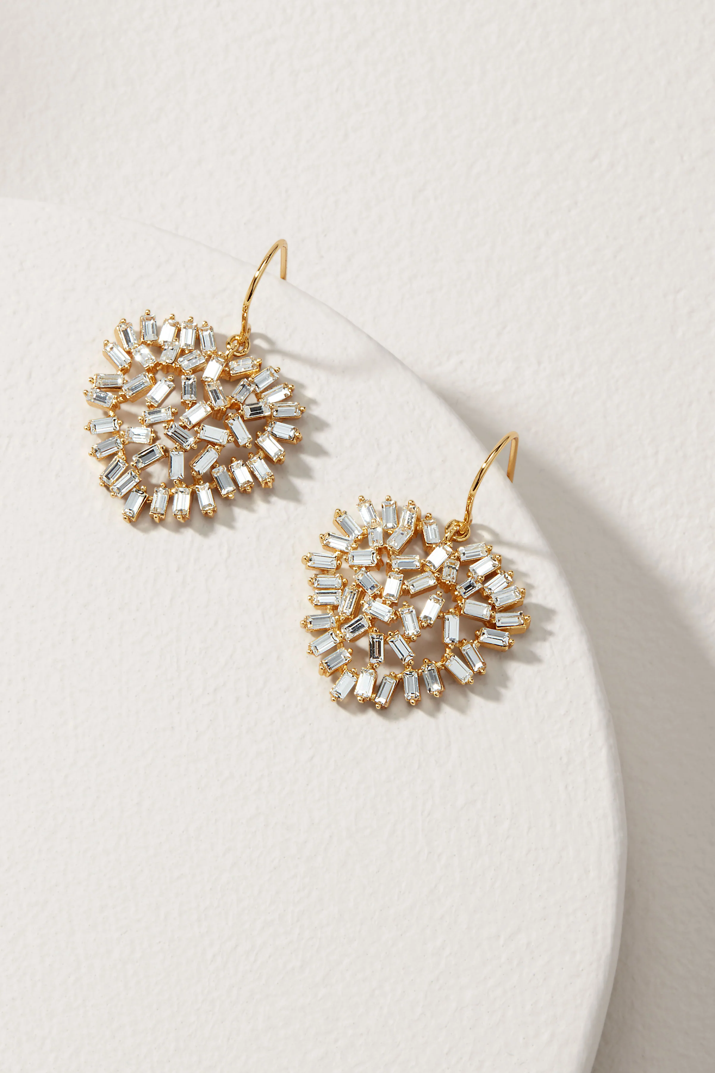 Baguette Blitz Heart Earrings with Baguette Cut Crystals
