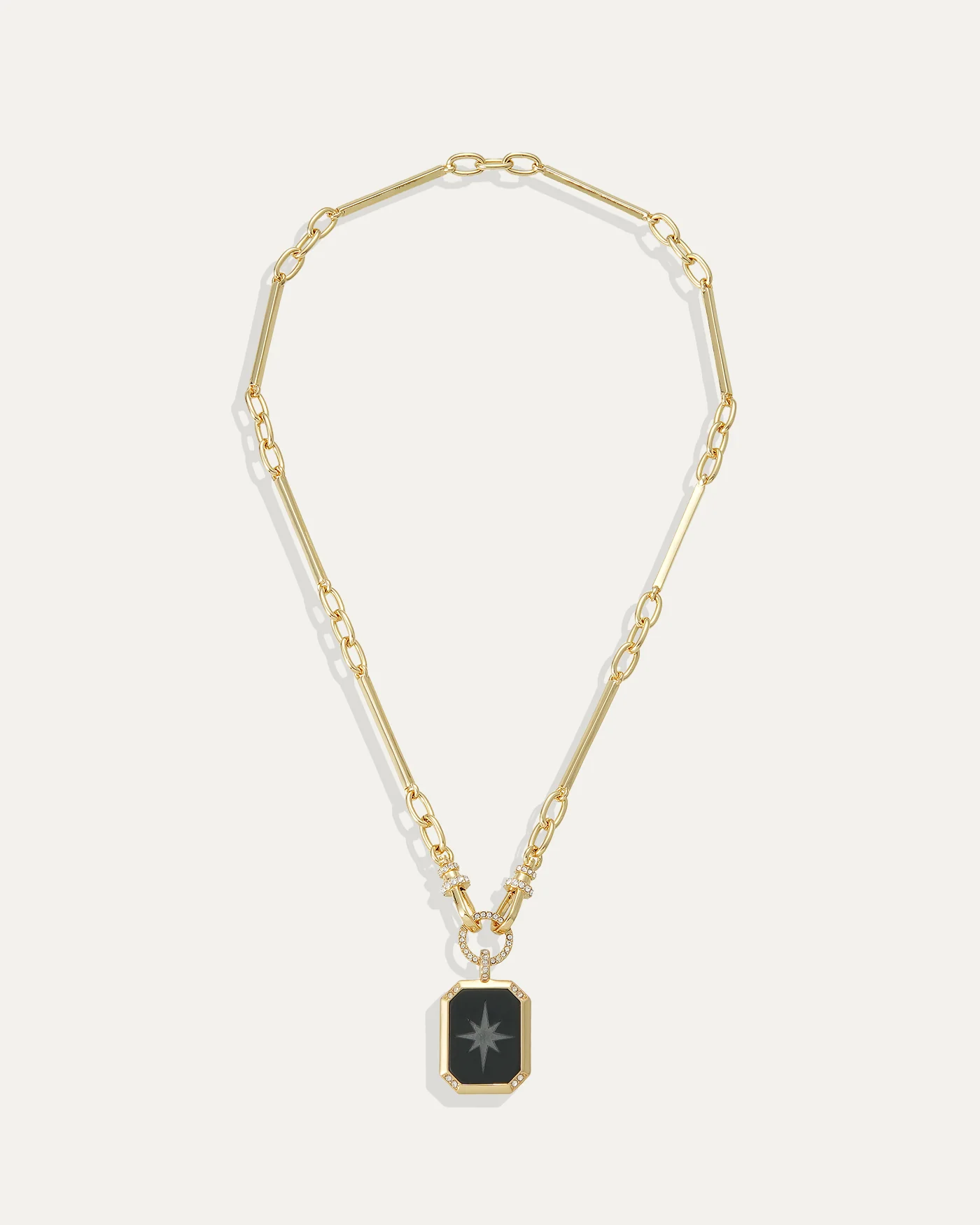 Aster Reversible Pendant Necklace in 12 Karat Gold-Plated Brass