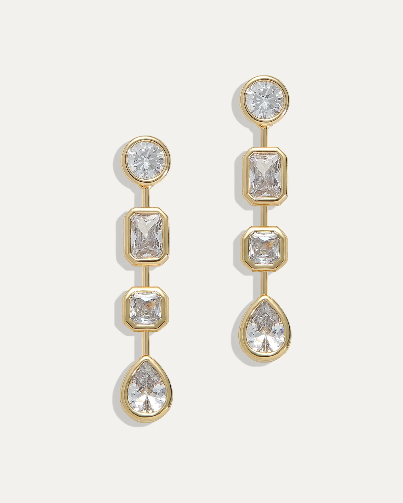 Naomie Convertible Earrings in Diamond with 4-in-1 Gold Design