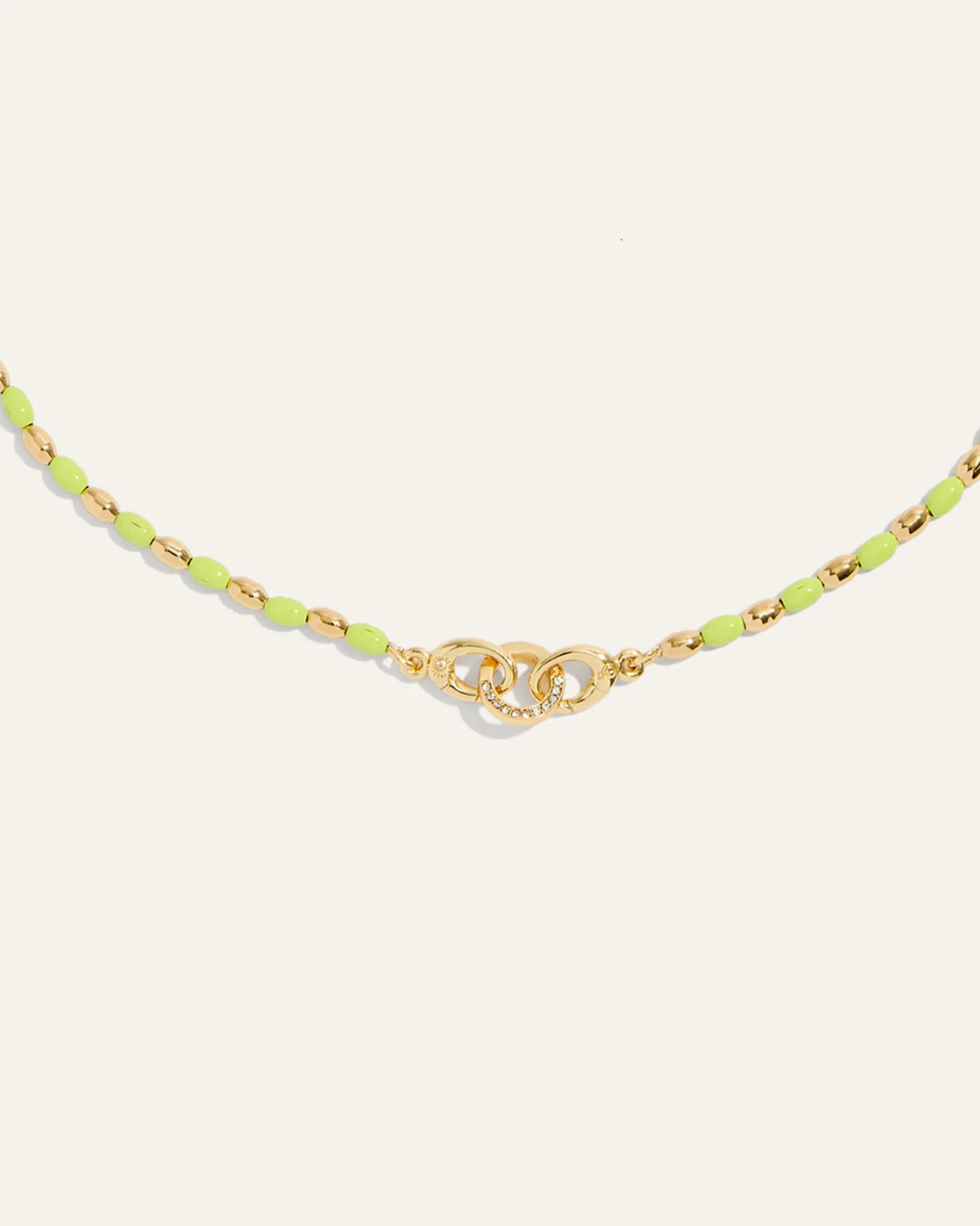Joie Necklace in Lime with 18 Inch Gold Bead Chain