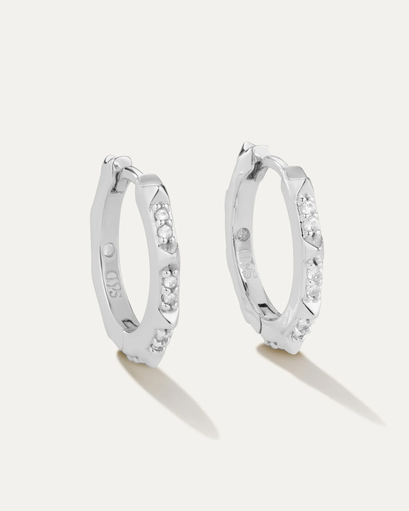 Charlotte Renegade Hoop Earrings in Silver, 3/4 Inch