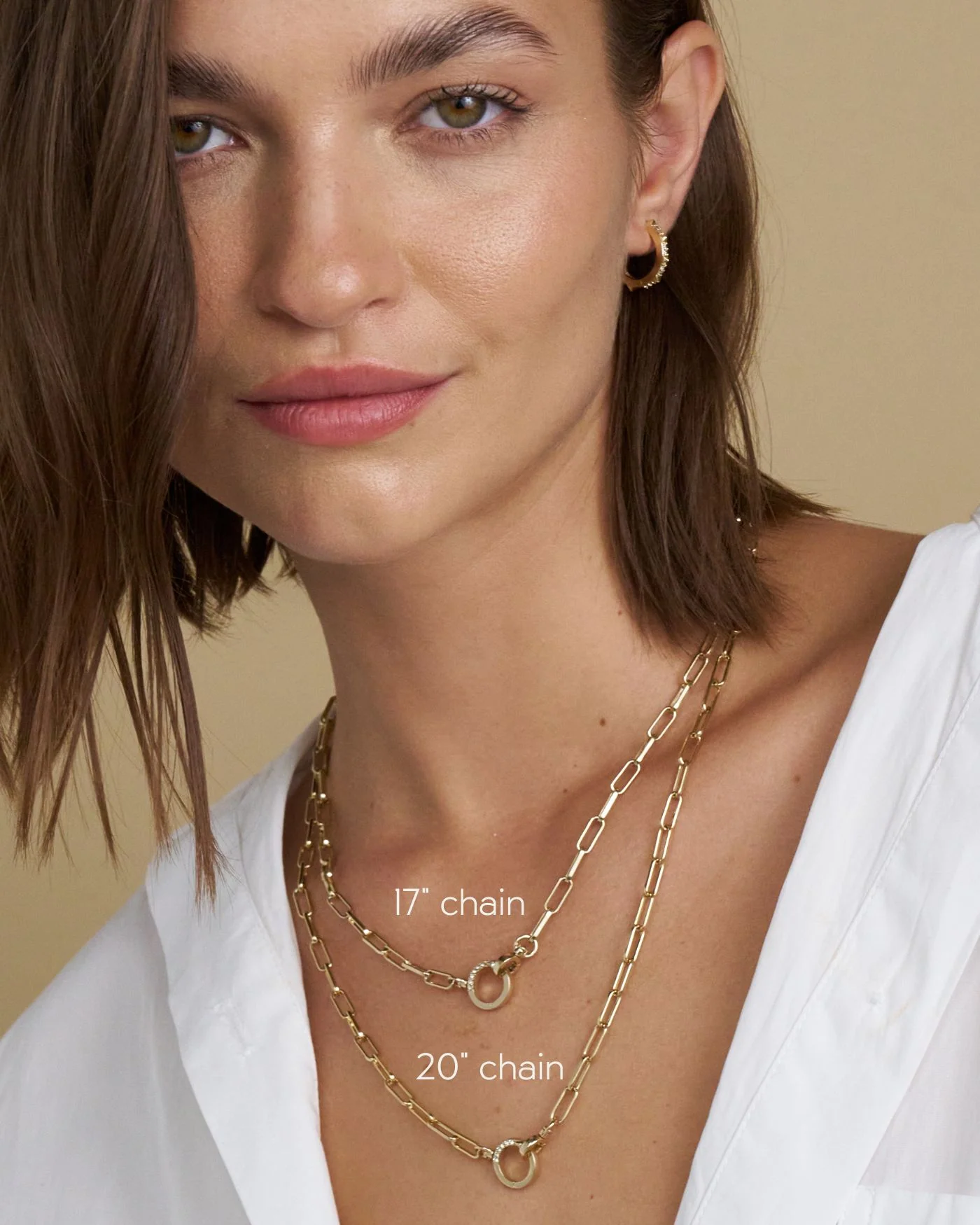 Tatum Convertible Lariat Chain Necklace in Gold or Rhodium